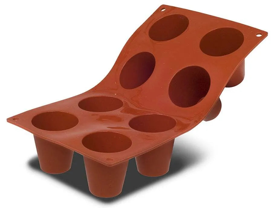 Orange Non-Stick 8-Cup Timbales Baking Molds - Perfect for Crème Brûlée, Flan, Custards & Individual Desserts