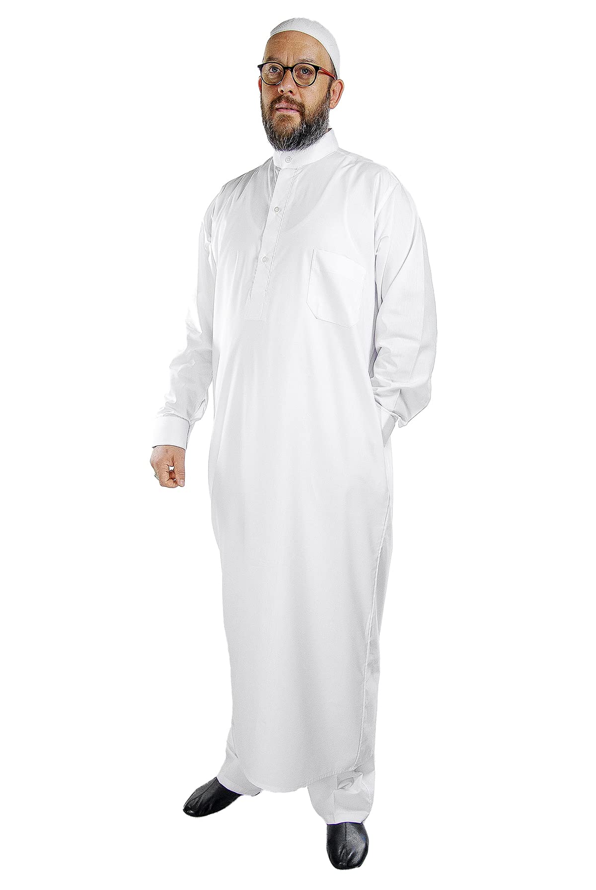 Islamic Men's Thobe - Traditional Middle Eastern Kaftan & Maxi Muslim Shirt - Long Sleeve Dress for Men - Perfect for Eid, Friday Prayer & Islamic Celebrations