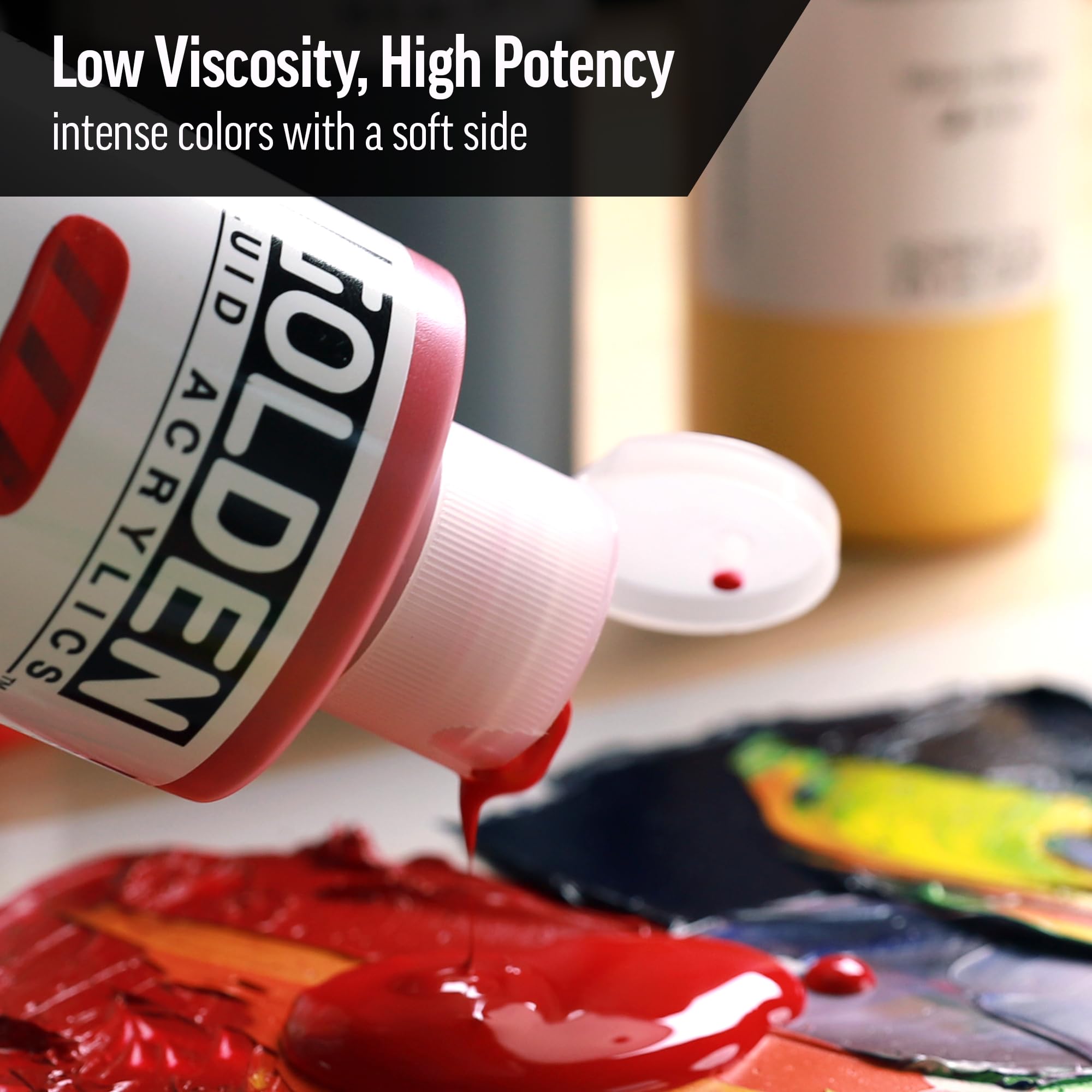 GOLDEN Fluid Acrylic Paint - Phthalo Blue (Red Shade) 32 oz - Professional Grade Transparent Acrylics for Artists - Perfect for Canvas Painting, Pouring Art & Mixed Media Techniques