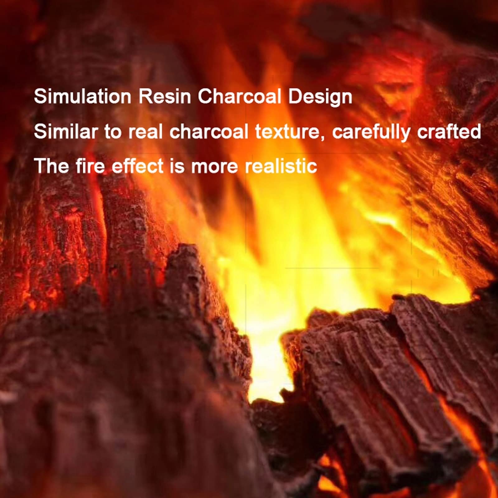 Energy Efficient Electric Fireplace Insert with Realistic Flame & Water Vapor - Recessed Wall Mount Fireplace with Simulated Log/Charcoal Decoration - Perfect for Living Rooms, Bedrooms, and Home Offices (White)