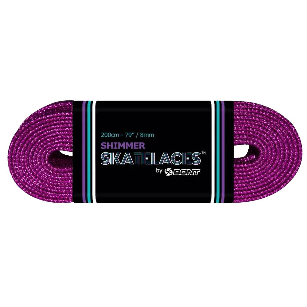 Bont Shimmer Waxed Lace Flamingo Pink 8mm Roller Skate Laces - Perfect for Artistic Skating, Derby & Roller Disco Fashion Accessories