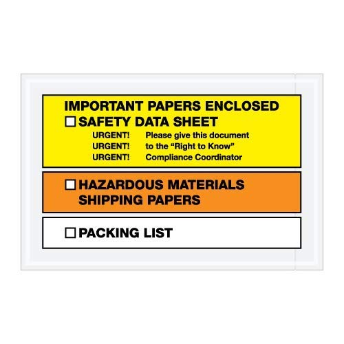 TapePlanet Safety Data Sheet Enclosed Envelopes - 1000/Case, 6.5x10 Inches, Yellow/Orange for Important Documents | OSHA Compliance, Chemical Safety, Workplace Organization