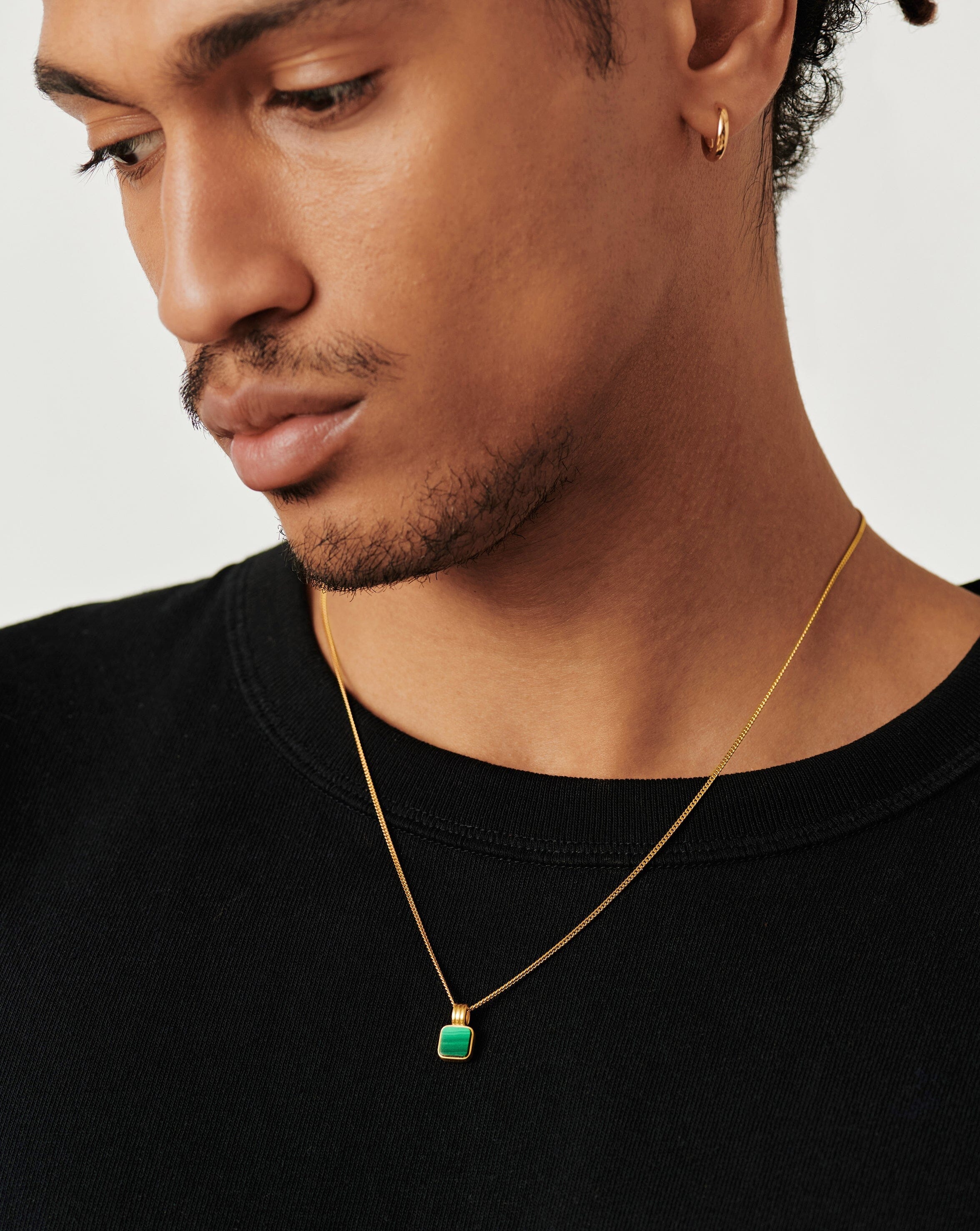 Lucy Williams Men's Square Charm Necklace - Stainless Steel Pendant for Gifts, Anniversary & Everyday Wear | Trendy & Durable Jewelry for Men