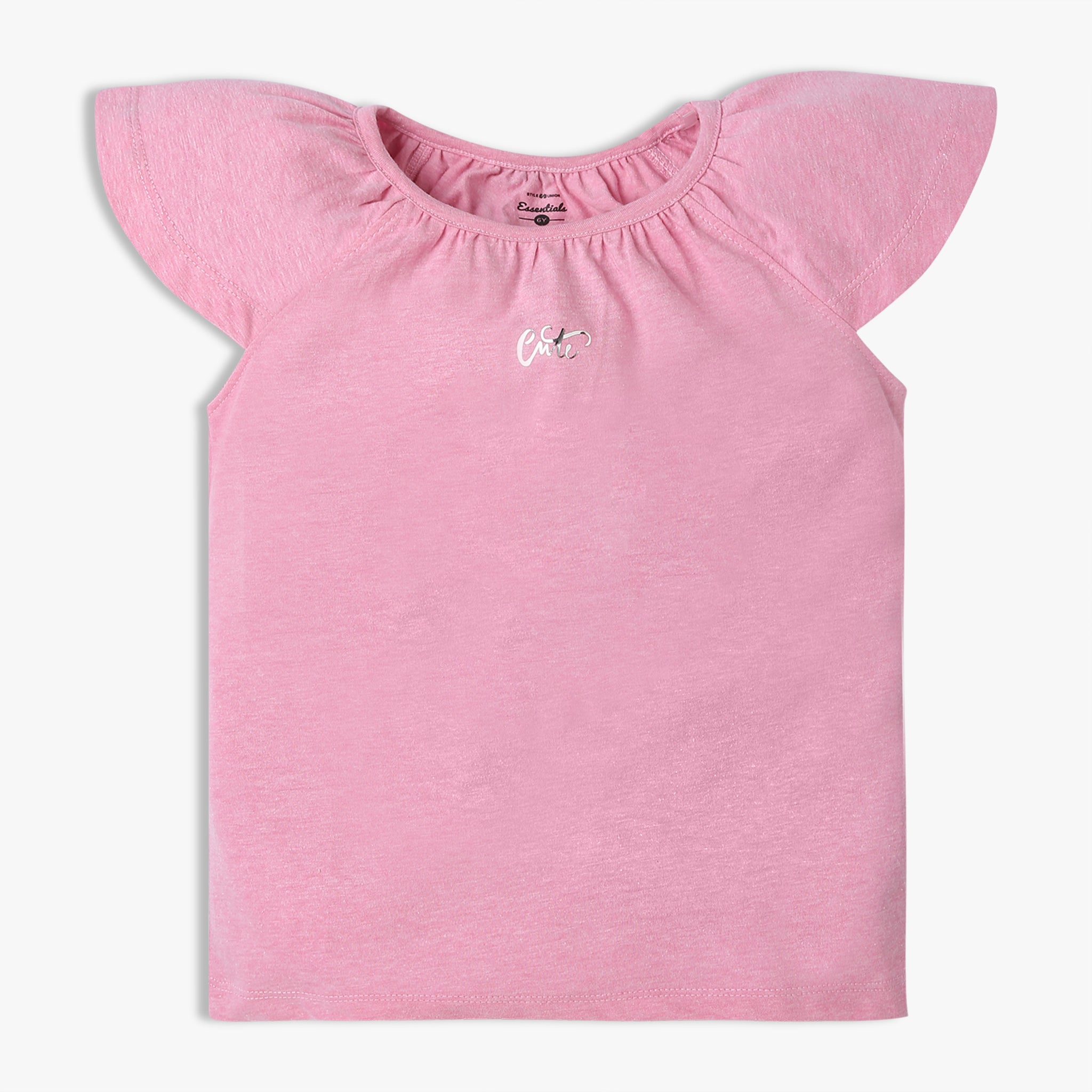 Girls Solid Color Crew Neck Short Sleeve T-Shirt - Soft Cotton Casual Tee for Everyday Wear, School, and Playdates