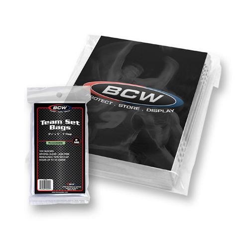 BCW Team Set Card Sleeves [100 Count] - Premium Protection for Sports Cards, Trading Cards & Collectibles - Perfect for Storage, Display & Game Play