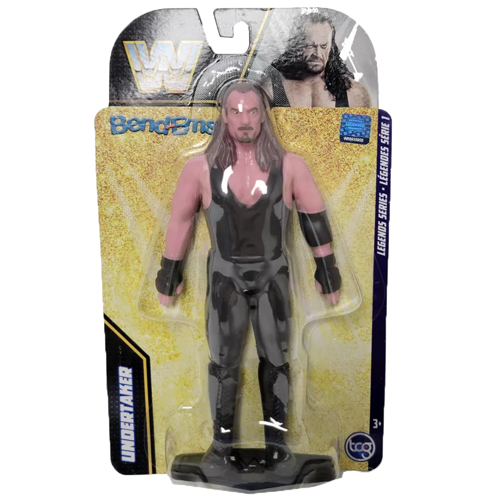 The Undertaker Bend Ems Single Pack - WWE Wrestling Action Figure for Kids & Collectors - Perfect for Playtime, Display & Gifts