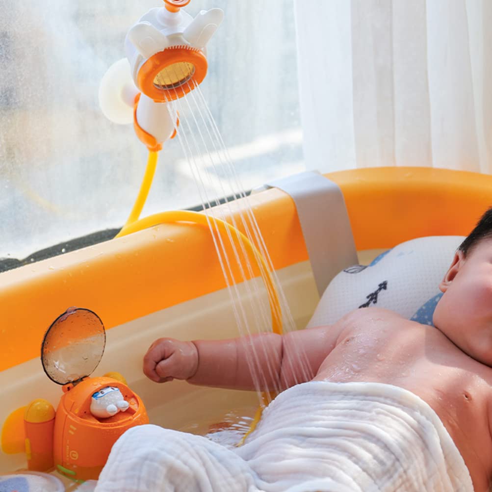 Battery Operated Submarine Bath Toy with Hand Shower Head - Cartoon Carrot Bathtub Toys for Kids | Fun Water Play for Toddlers & Bathroom Decor Accessories