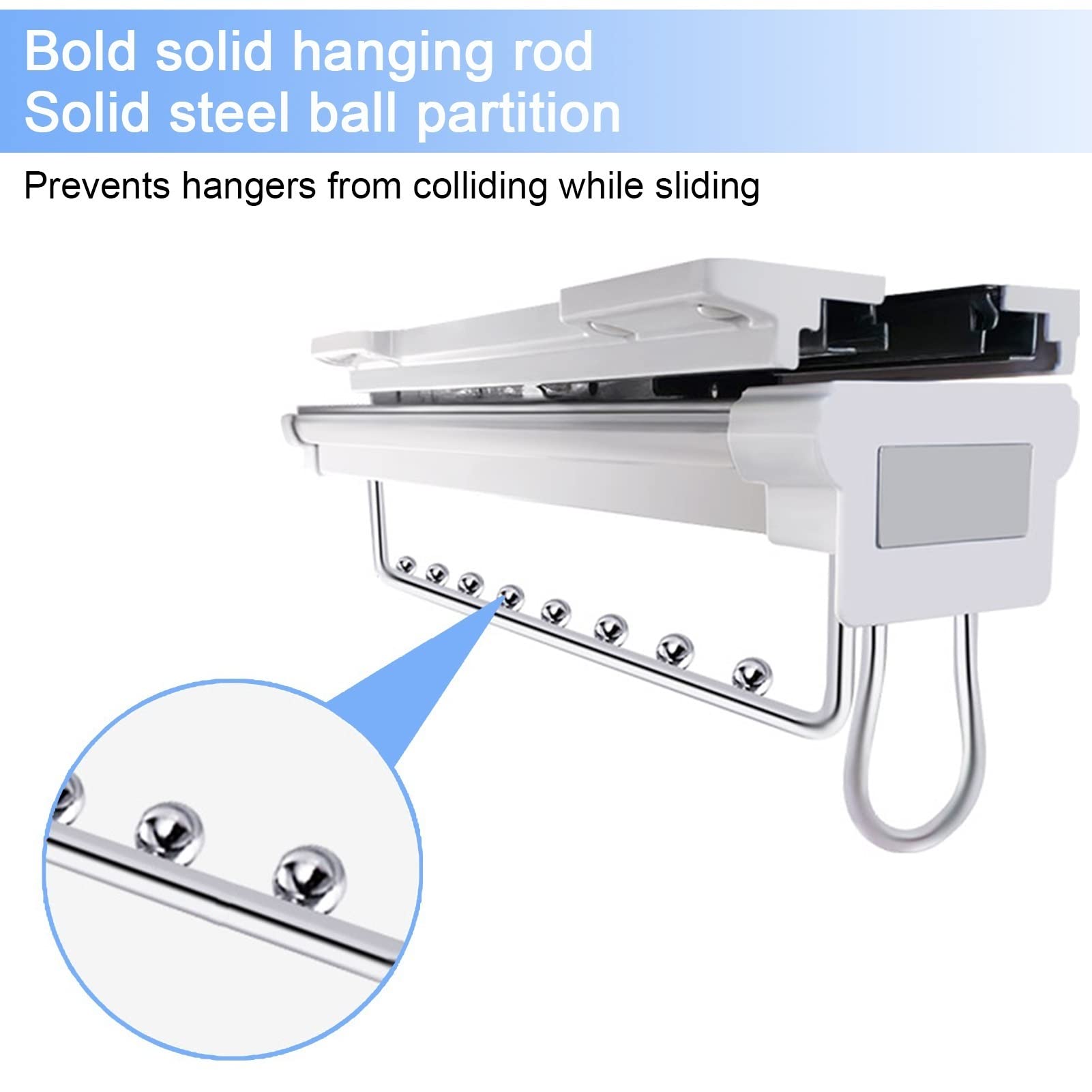Extendable Metal Pull-Out Closet Valet Rod - Top Mount Clothing Rail Hanger Rack Bar for Wardrobe Organization | Space-Saving Closet Storage Solution for Hanging Clothes, Jackets & Accessories | Perfect for Bedroom, Walk-In Closets & Small Spaces