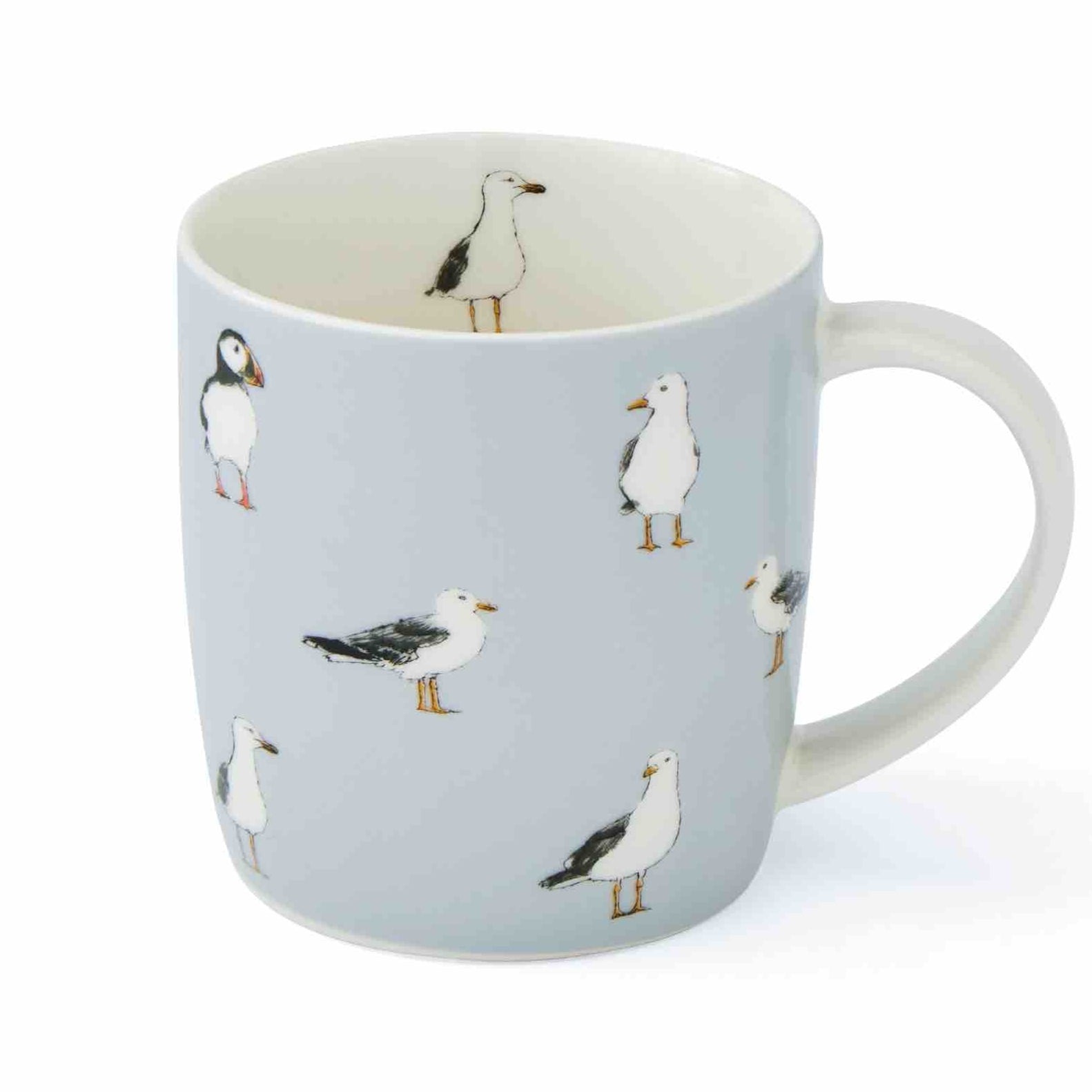 Coastal Birds Barrel Mug - 16oz Ceramic Coffee Cup with Handle, Perfect for Home, Office & Outdoor Use - Great Gift for Bird Lovers & Nature Enthusiasts