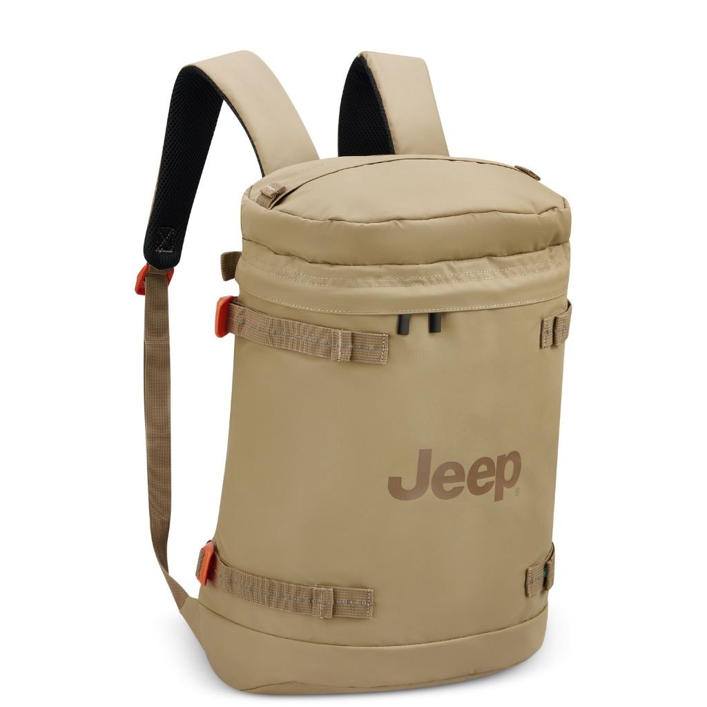 Jeep 17-Inch Laptop Backpack with RFID Protection - Water-Resistant Cylindrical Design for Men & Women | Perfect for Commuting, Travel & School (Yellow)