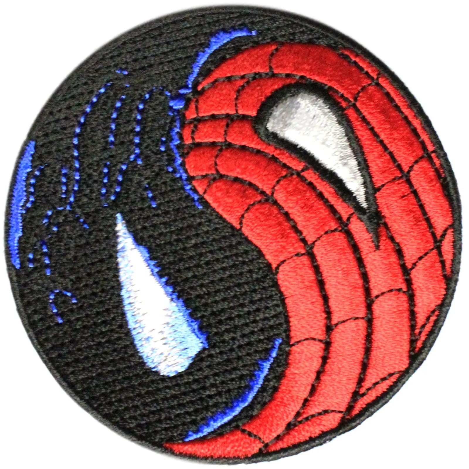 Spiderman Venom Yin Yang Iron On Patch - Embroidered Applique for Jackets, Backpacks & DIY Crafts - Perfect for Cosplay, Halloween & Superhero Fans