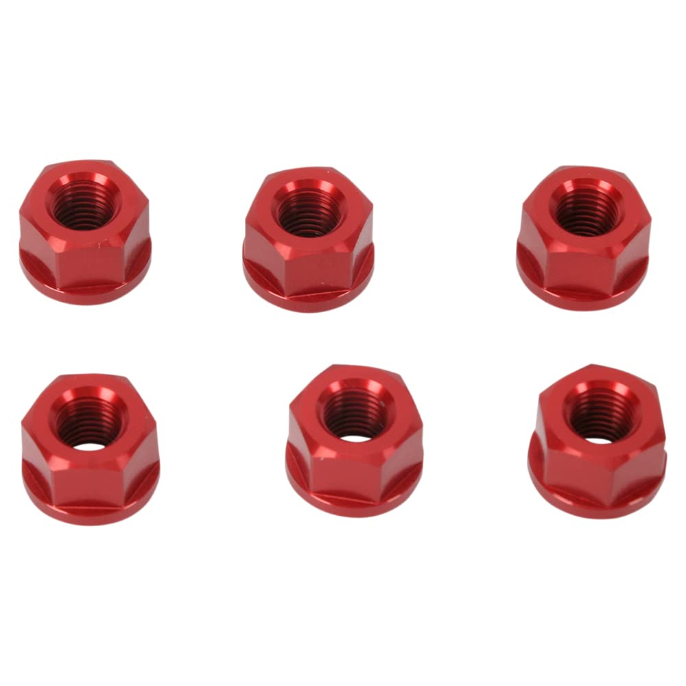 10mm Red Driven Sprocket Nuts - High Strength Motorcycle & Bicycle Sprocket Hardware - Perfect for Bike Repair, Maintenance, and Custom Builds