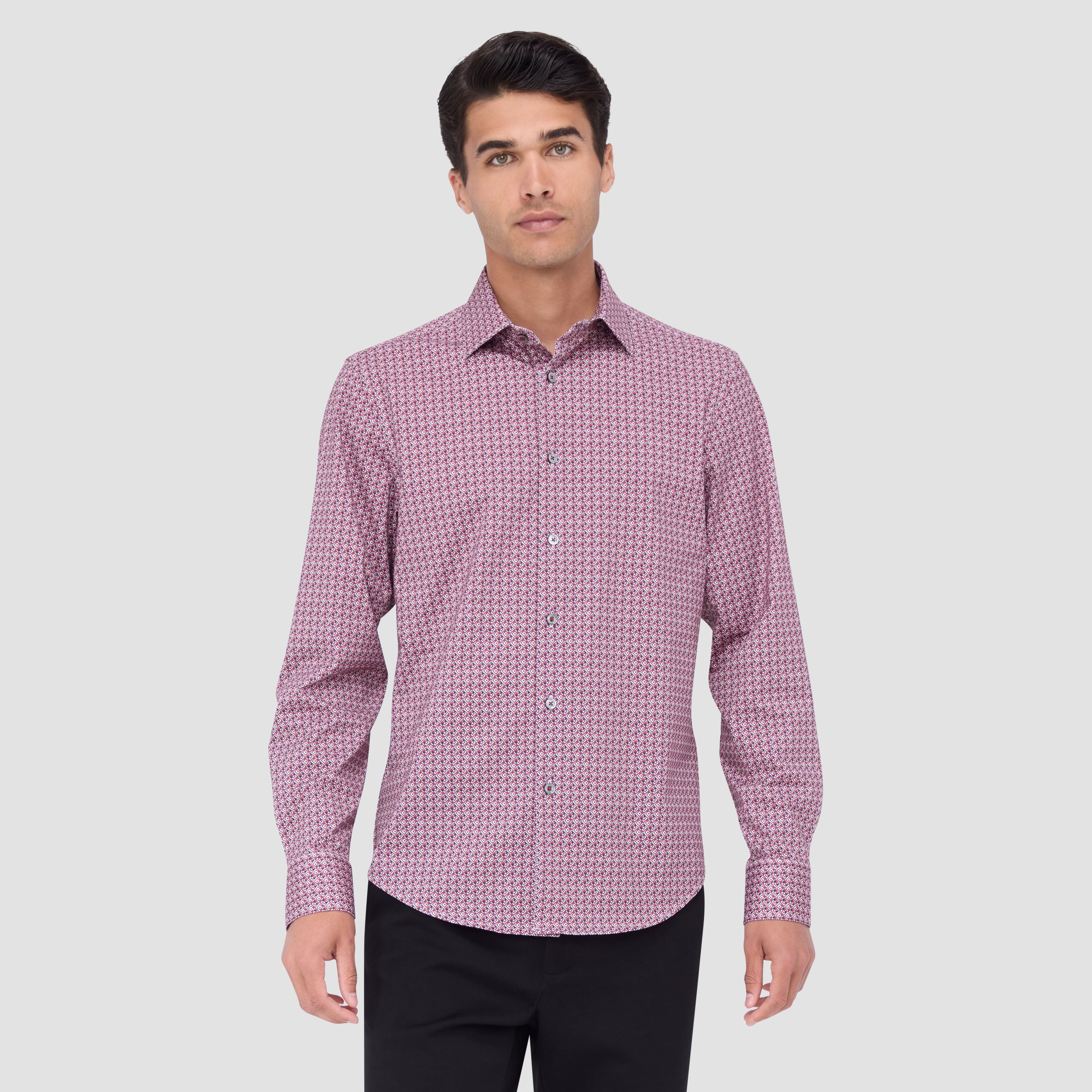 James Geometric Print Cotton Shirt for Men - Stylish Casual Button Down Shirt for Office, Party, and Everyday Wear