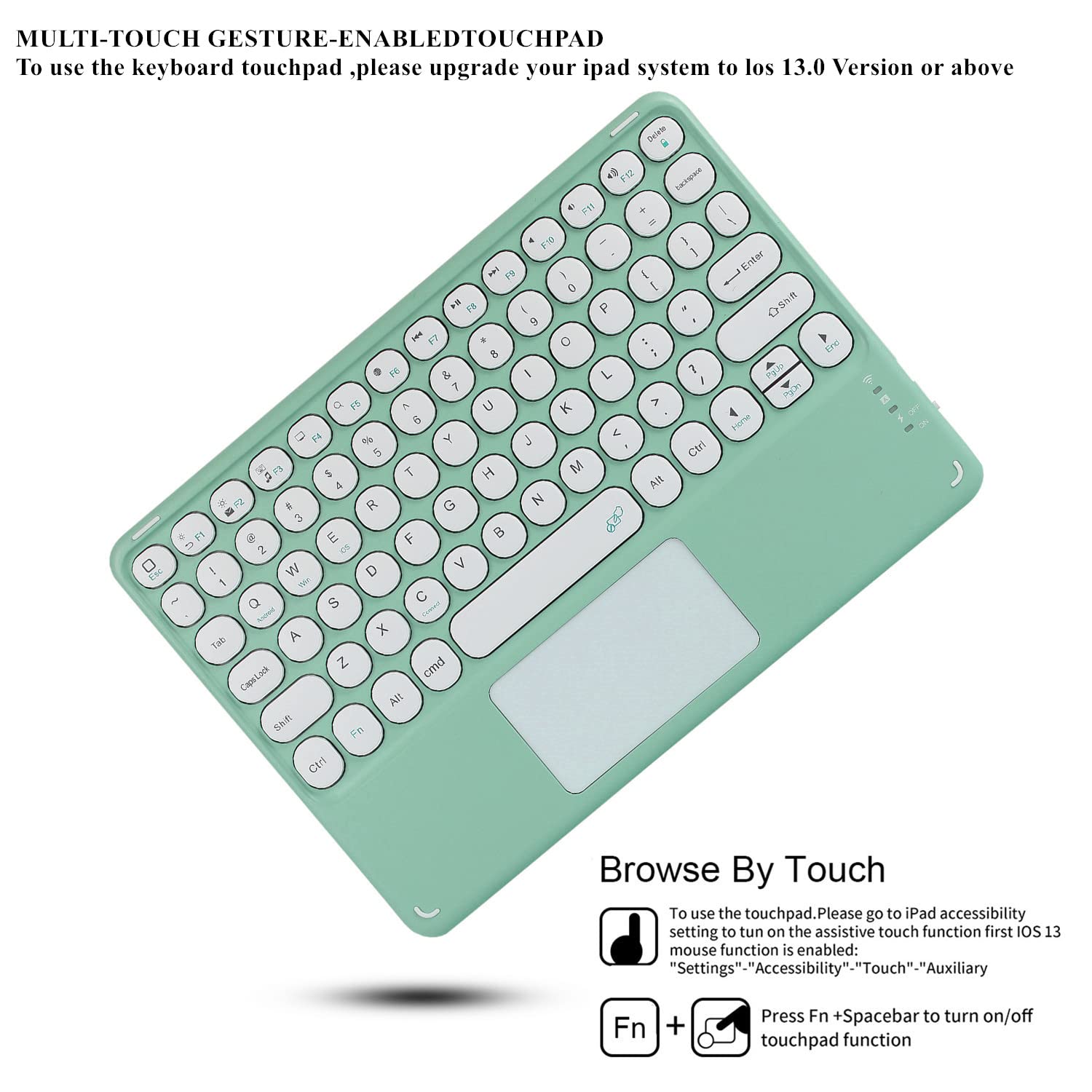 Magnetic Detachable Bluetooth Keyboard Case for iPad Air 11'' (2024/Air4/Air5) - Slim Smart Touch Keyboard with Round Keys & Pen Holder, Purple - Perfect for Work, Study & Travel