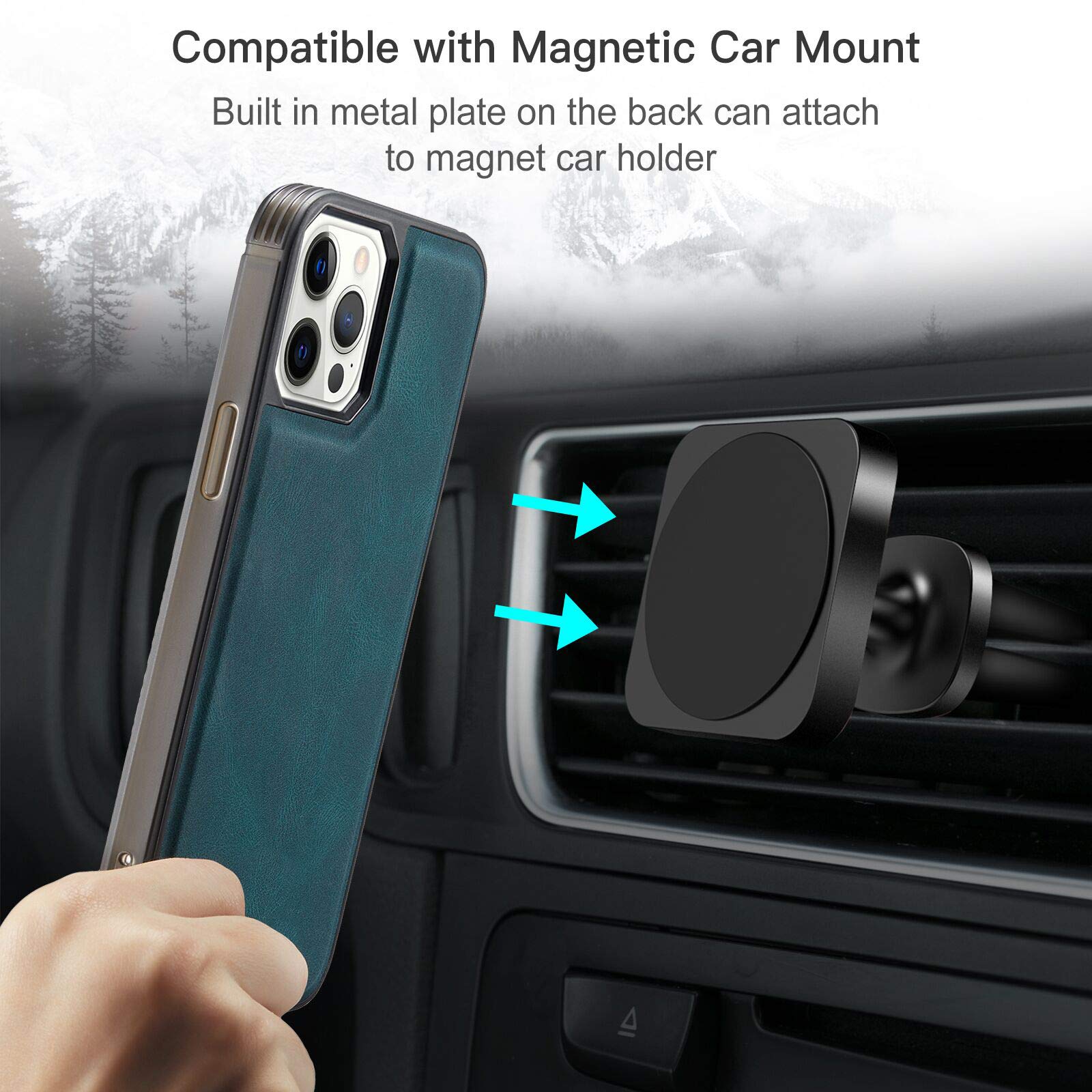 Premium PU Leather Wallet Case for iPhone 12 Pro Max with Magnetic Detachable Card Slot, Kickstand & Shockproof Protection - Brown | Perfect for Credit Card Storage, Hands-Free Viewing & Car Mount Use