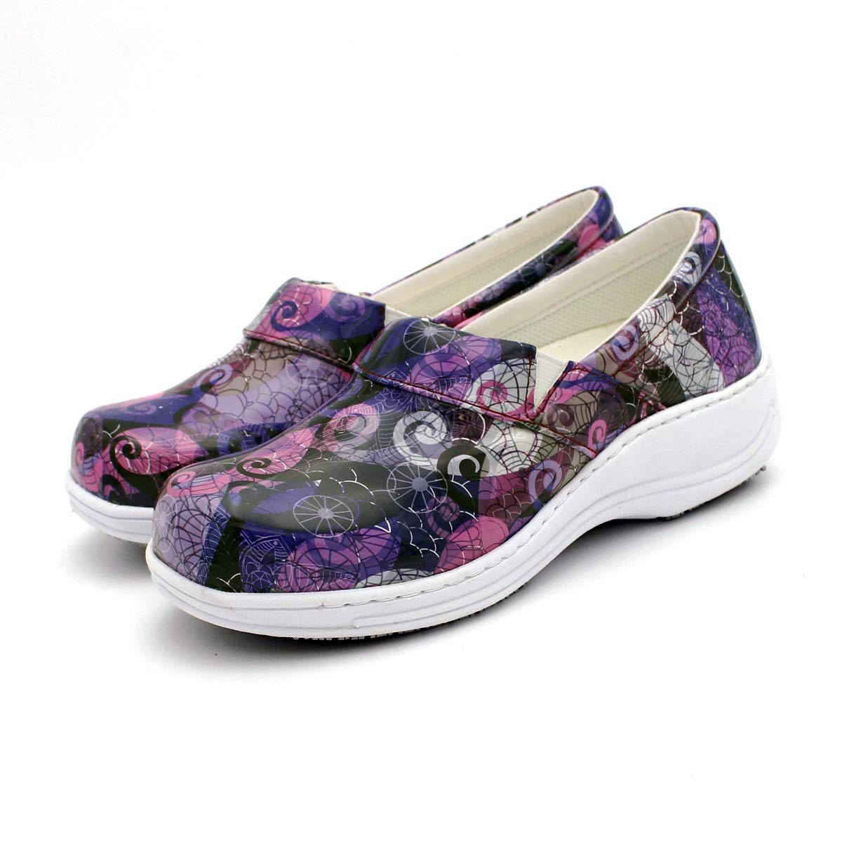 **Laforst Women's Rachel Slip-Resistant Nursing Shoes - Non-Slip Work Shoes for Nurses, Waitresses & Waiters - Comfortable Manmade Upper Slip-On Clogs for Healthcare, Restaurant & Service Industry Professionals**