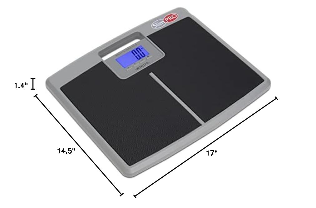 Detecto SlimPro Digital Bathroom Scale - Portable Electronic Weight Scale for Home Use, Accurate Body Weight Measurement for Fitness, Health Tracking & Weight Loss Goals