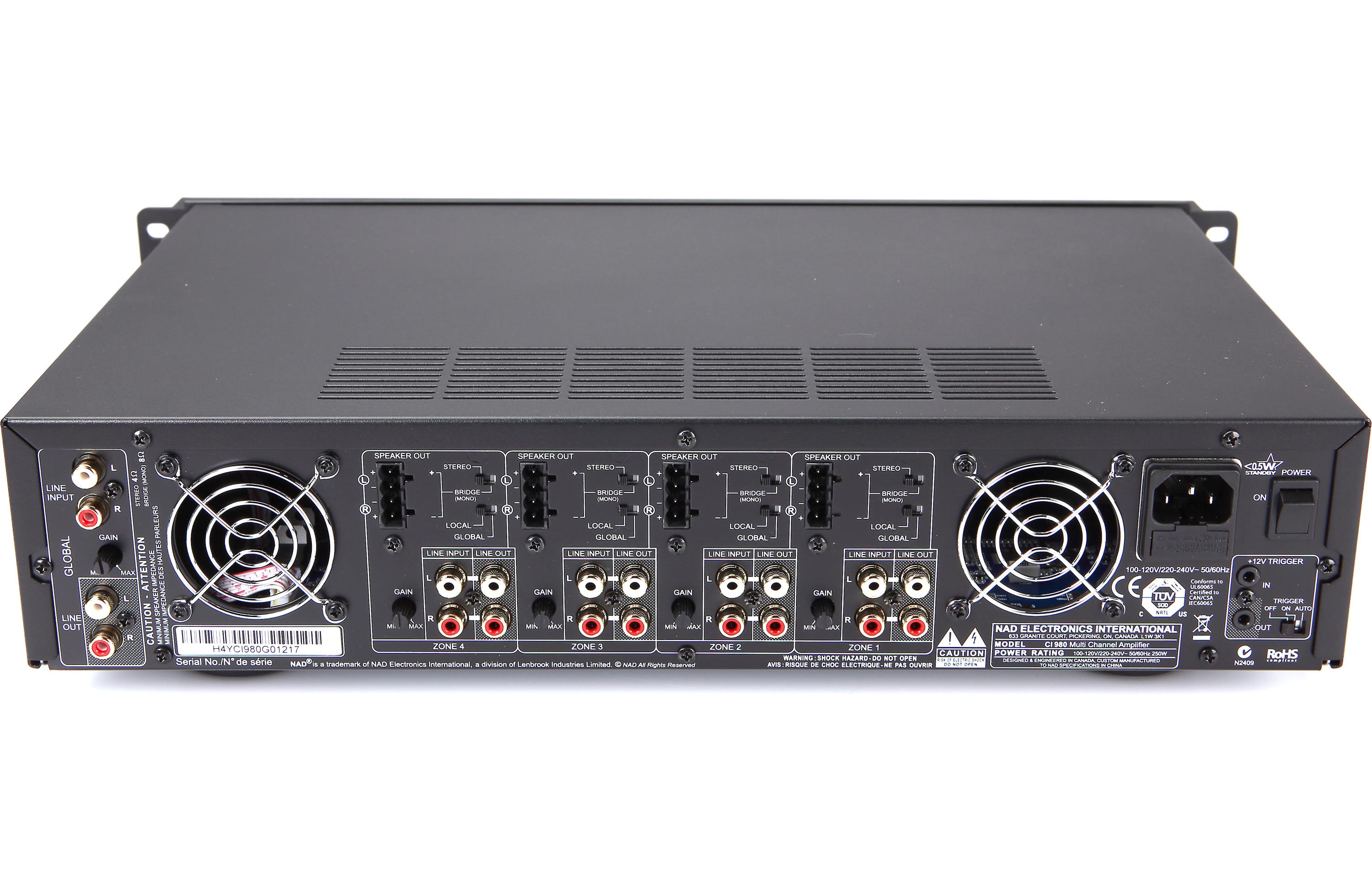 NAD Electronics CI 980 8 Channel Power Amplifier - High Performance Home Theater & Multi-Zone Audio System for Cinemas, Restaurants, and Commercial Installations