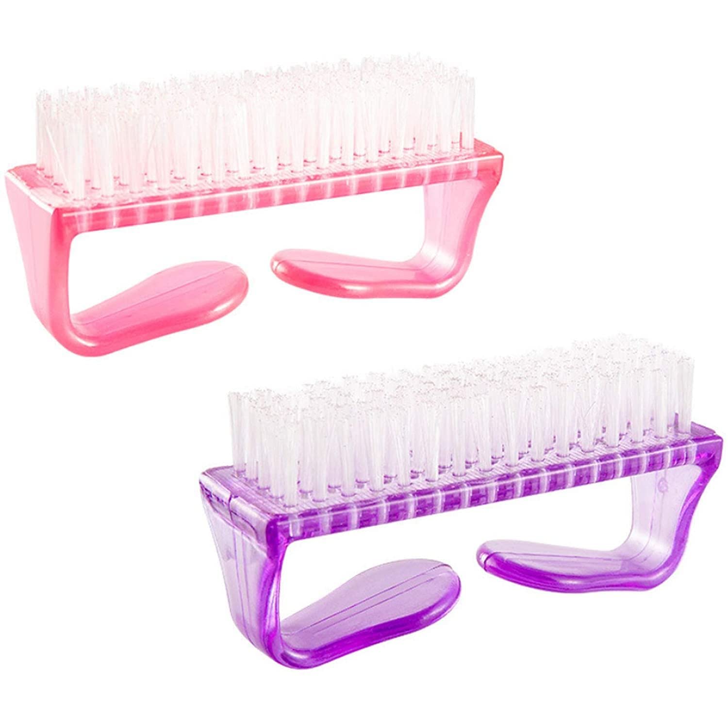 FAMEZA Nail Cleaning Brush Set - 2 Pack Professional Manicure & Pedicure Tools for Men and Women - Perfect for Home, Salon, and Travel Nail Care