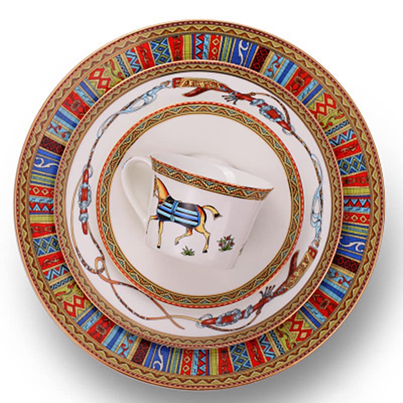 Premium 16-Piece Bone China Dinnerware Set for 4 - Includes 4 Dinner Plates (10.5