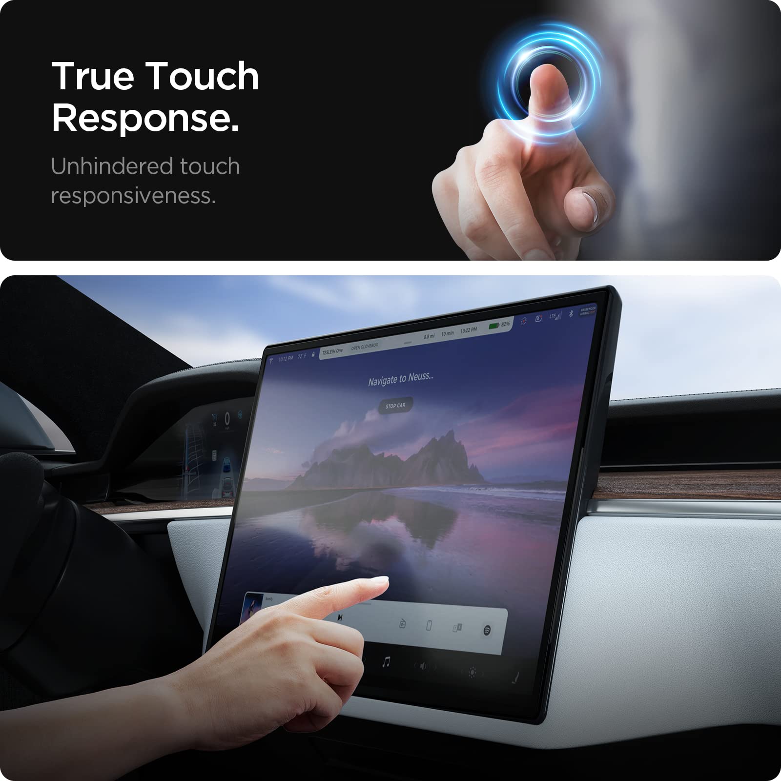 Spigen Tempered Glass Screen Protector for Tesla Model S (2021-2025) & Model X (2022-2025) 17