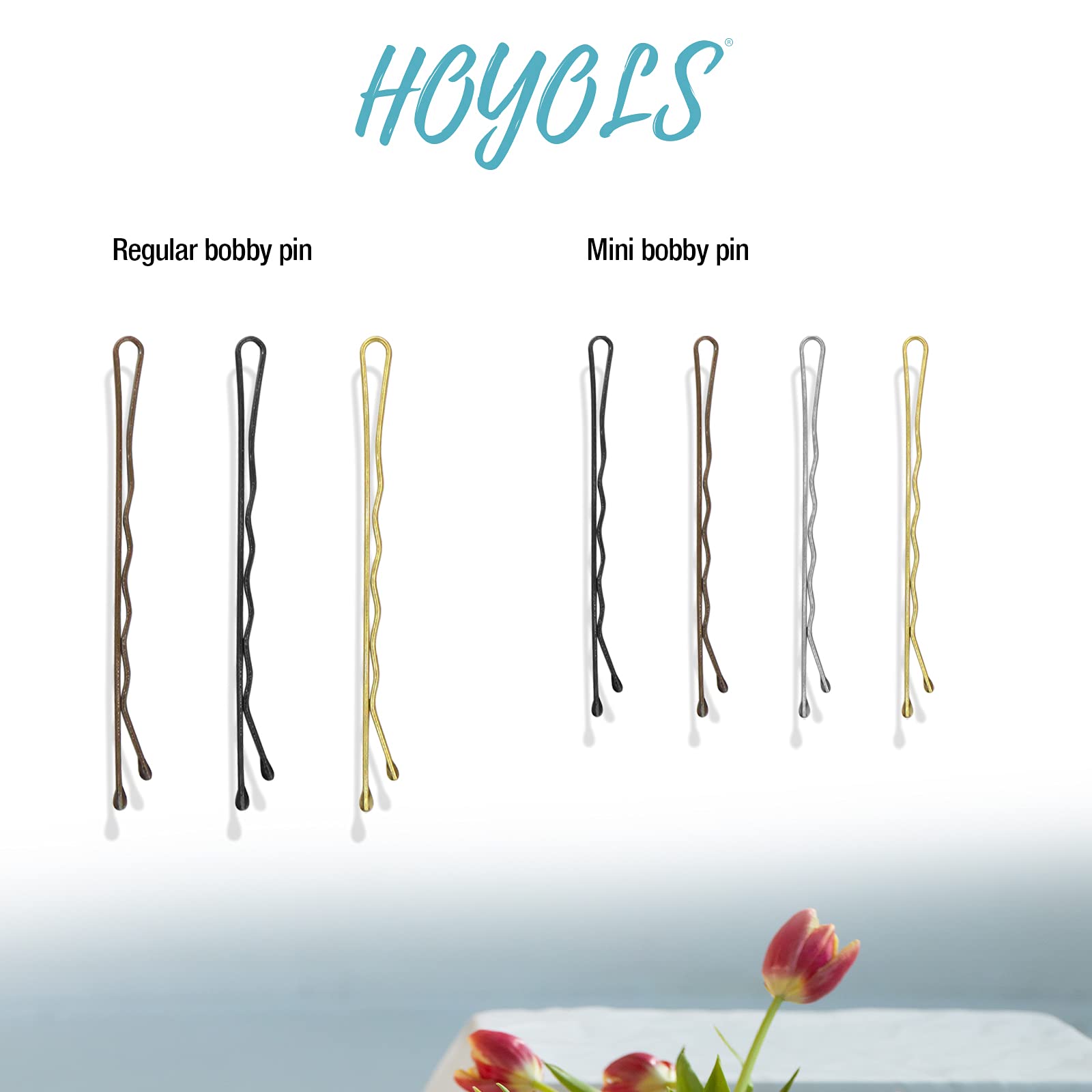 HOYOLS Black Premium Bobby Pins for Thick Hair - 100 Count (2 Inch) Strong Hold Hair Clips for Wavy, Curly & Straight Hair - Perfect for Updos, Braids & Everyday Styling
