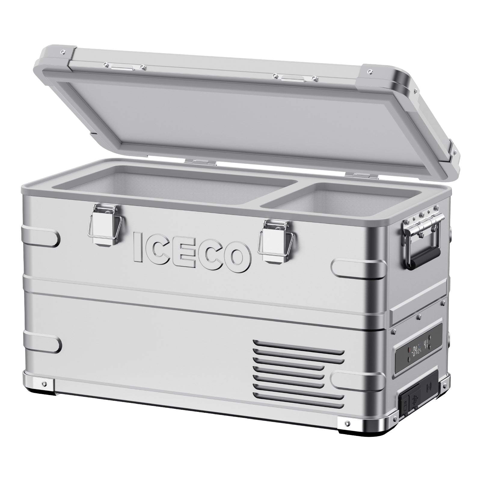 ICECO APL35 Ultra Light Dual Zone Aluminum Freezer with Slider - Portable Car Freezer for Camping, Road Trips & Outdoor Adventures