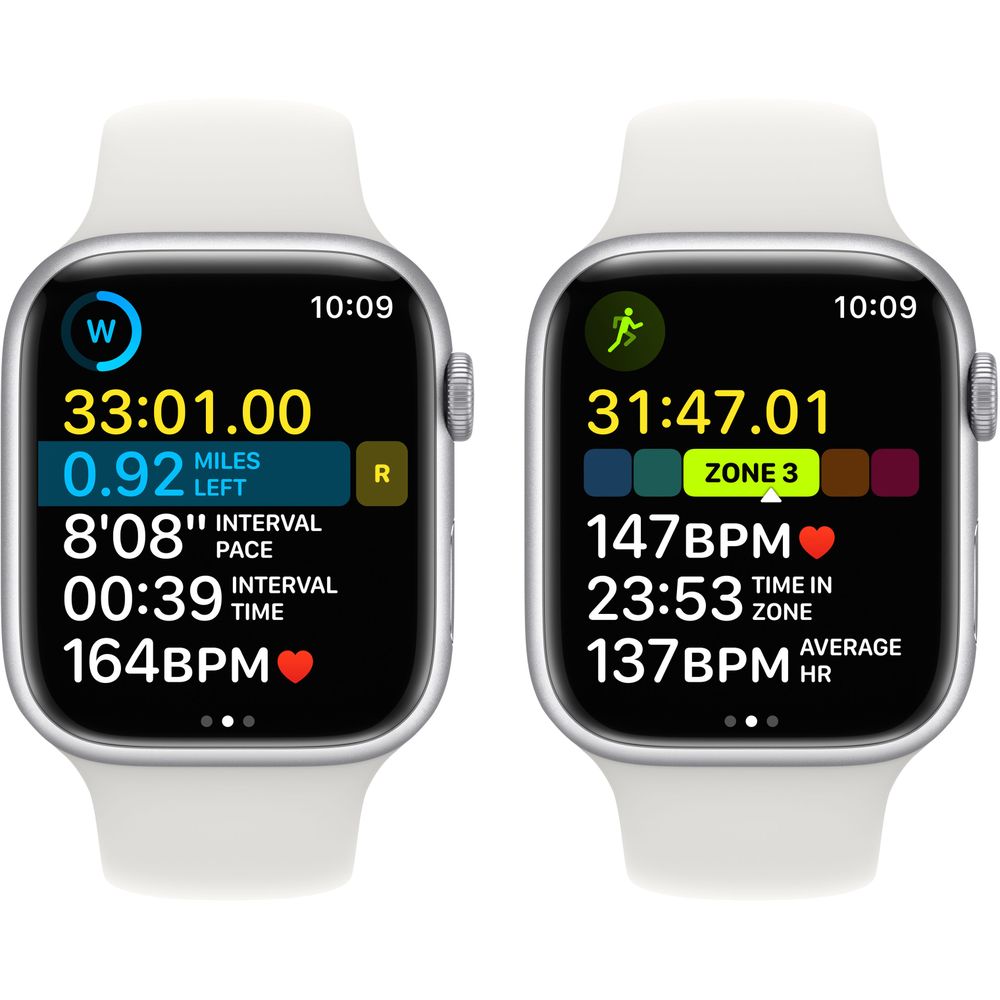 Apple Watch Series 8 GPS + Cellular 45mm Silver Aluminum Case with White Sport Band - MP4W3LL/A - Perfect for Fitness Tracking, Calls & Notifications on the Go