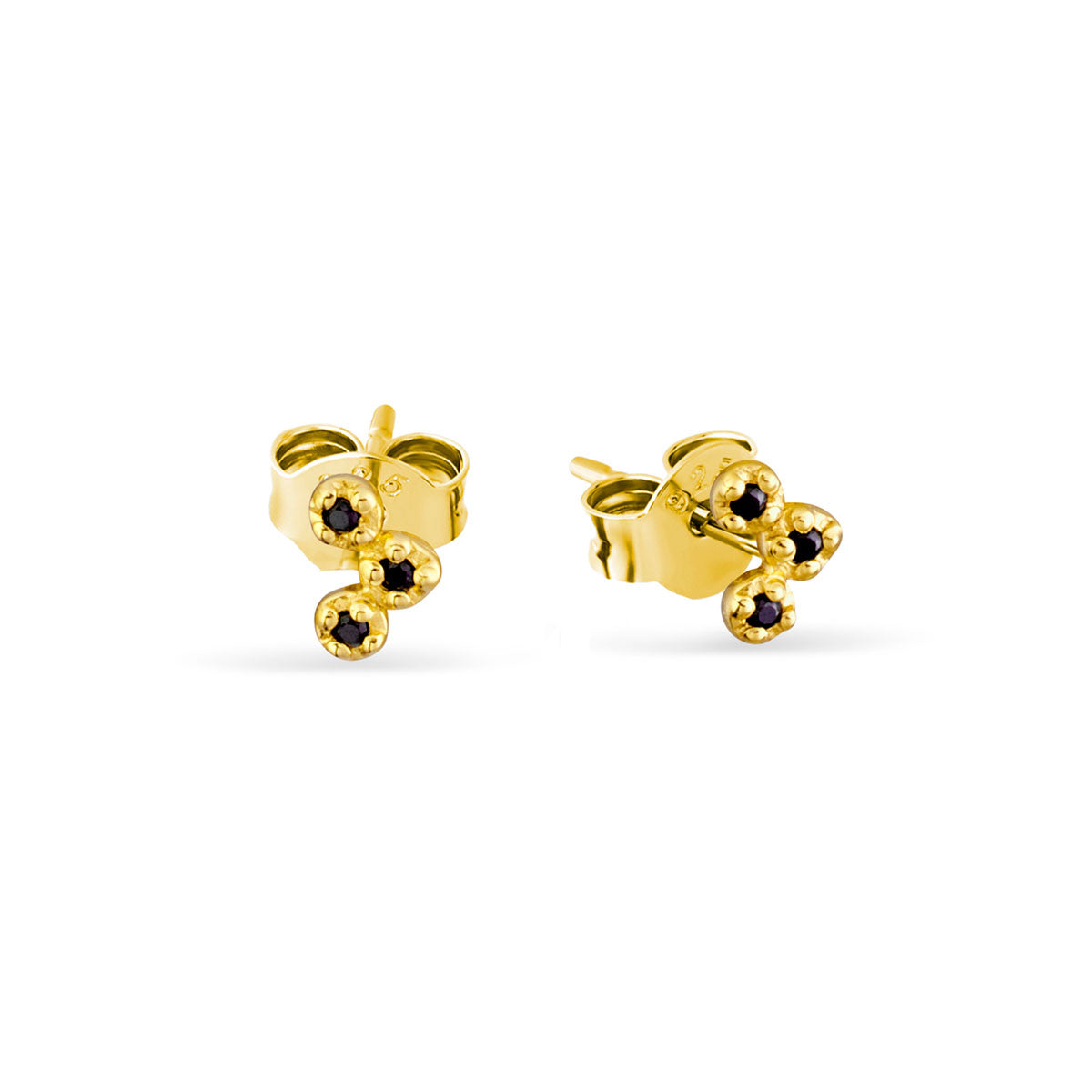 Star Cluster Black Spinel Stud Earrings in Gold - Elegant & Timeless Jewelry for Women | Perfect for Parties, Weddings & Everyday Wear