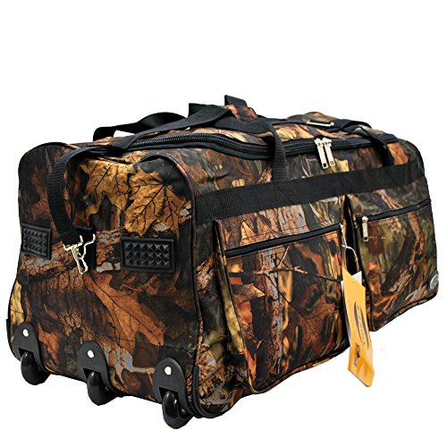 EZ Roll RealTree Camo Hunting Rolling Duffel Bag 30 Inch - Waterproof Travel Gear for Outdoor Adventures (Black Trim) - Perfect for Hunting Trips, Camping & Air Travel Luggage