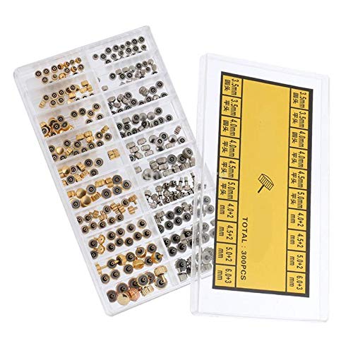 300pcs Watch Repair Tool Kit - Gold & Silver Dome/Flat Head Screws for Clock & Watchmakers | Replacement Parts for Watch Maintenance & DIY Fixes (Perfect for Watch Repair Shops, Hobbyists & Jewelry Making)