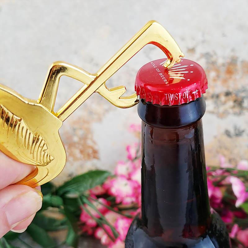 BarConic® Gold Plated Flamingo Bottle Opener - Premium Zinc Alloy Beer Bottle Opener for Parties, Bars, and Outdoor Gatherings