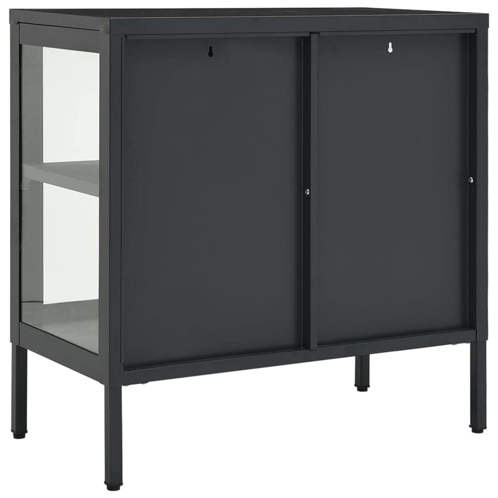 Freestanding Storage Cabinet with Glass Doors - 27.6