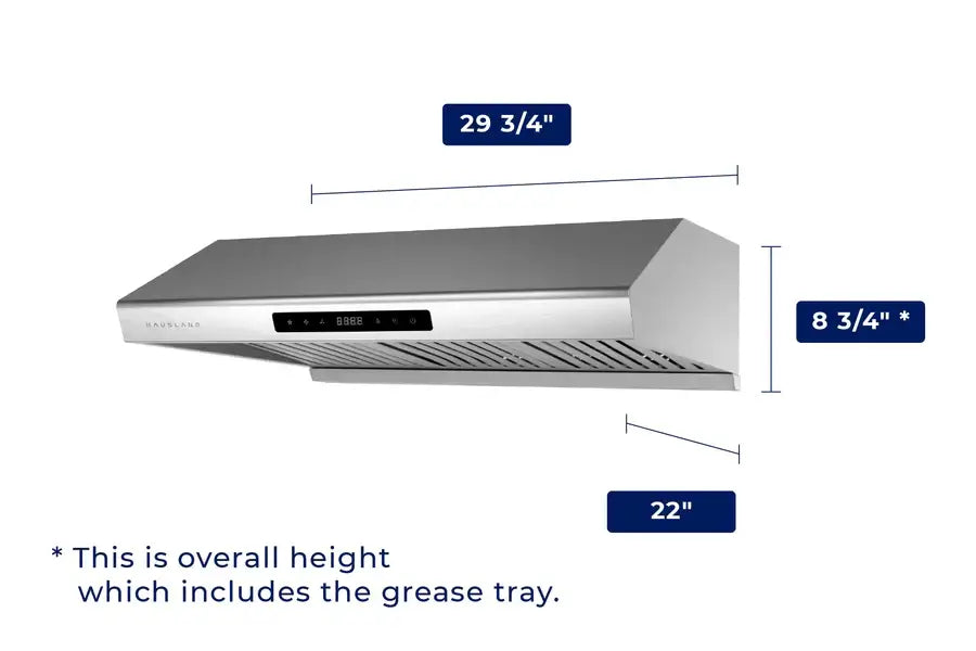 Hauslane Chef 30 Inch Ducted Stainless Steel Under Cabinet Range Hood - UC PS10SS 30 - Powerful Kitchen Ventilation for Smoke & Odor Removal - Perfect for Home Cooking & Professional Kitchens