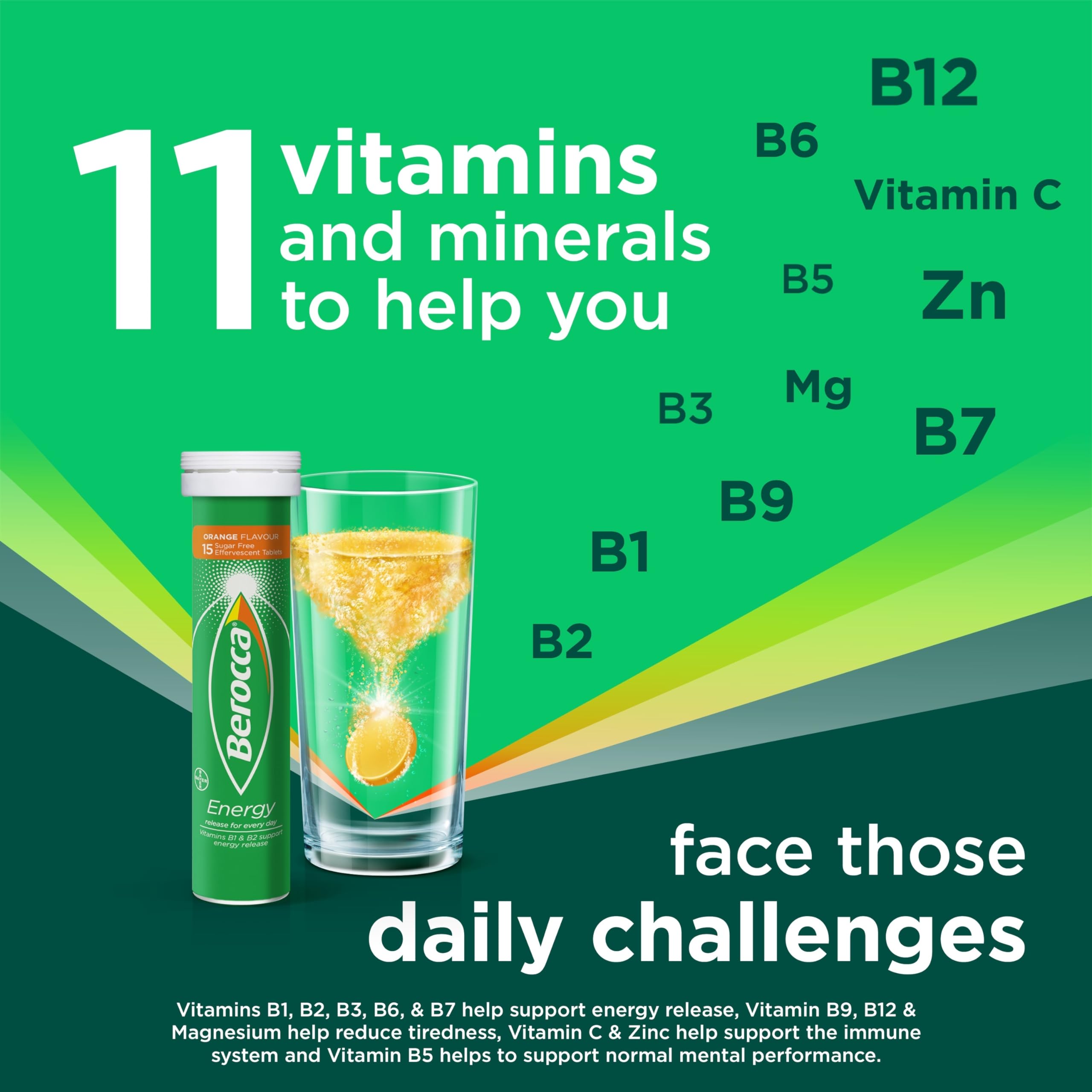 Berocca Effervescent Orange Vitamin C Tablets - Immune Support & Energy Boost - 30 Count - Perfect for Travel, Workout & Daily Wellness