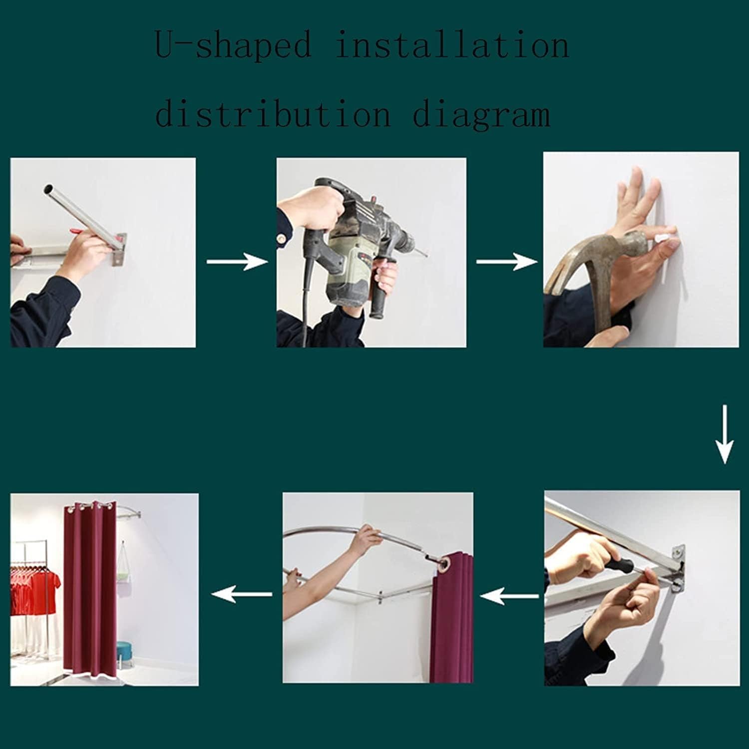 Portable Changing Room - U-Shaped Dressing Room for Shopping Centers, Locker Rooms & Temporary Clothing Stores | Detachable Metal Fitting Room for On-the-Go Try-Ons & Events