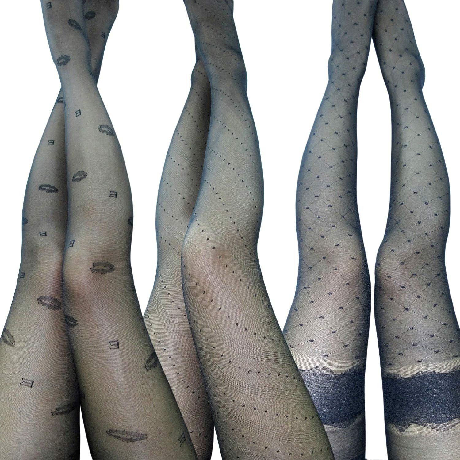 3-Pack Women's 15 Denier Control Top Pantyhose - Slimming Tights & Stockings Combo Set for Work, Party & Everyday Wear
