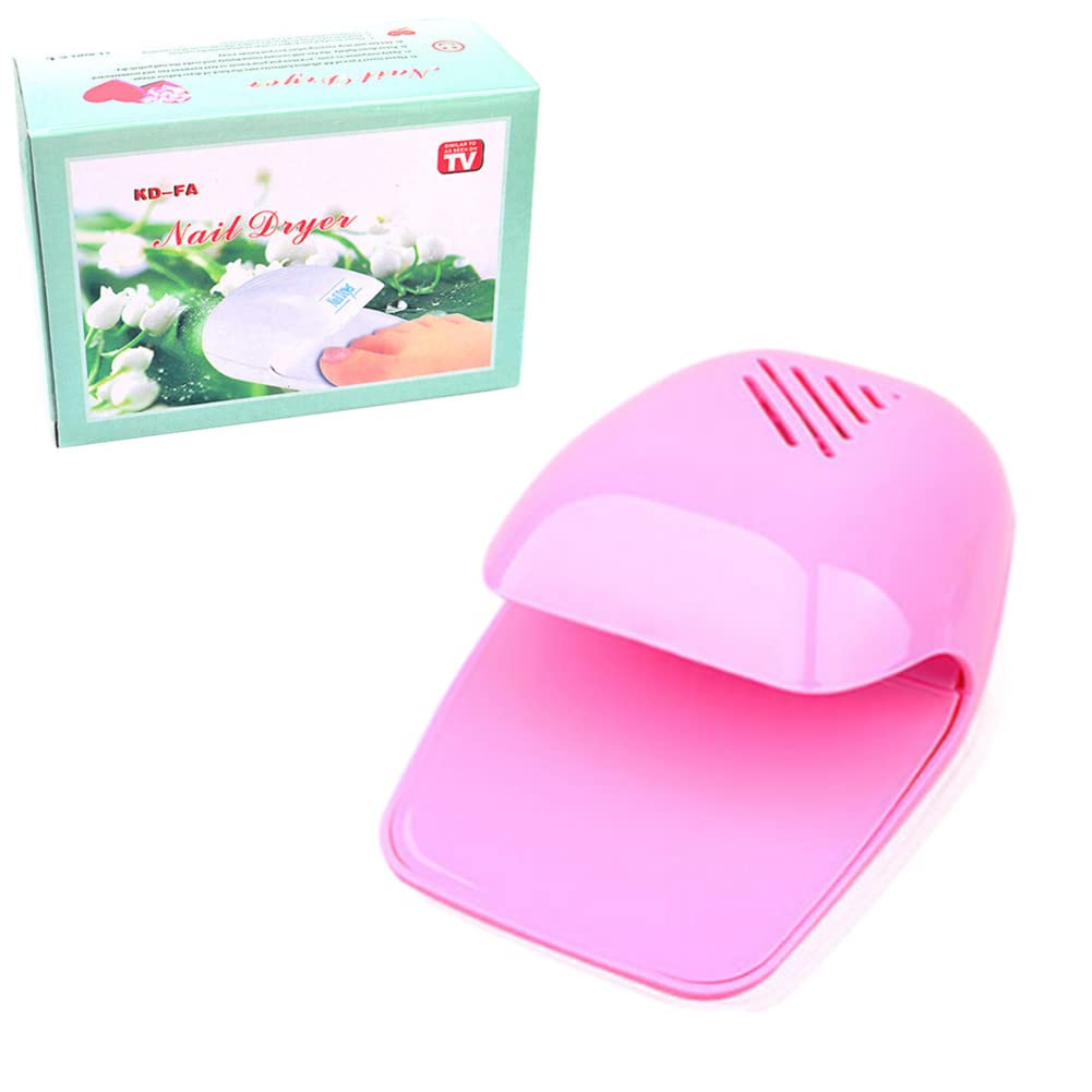 Portable Nail Polish Dryer Fan - Quick Drying UV/LED Gel Nail Art Blower Machine for Home & Salon Use, Perfect for Fingernails & Toenails (Pink) | Fast Manicure & Pedicure Tool for Nail Artists & DIY Enthusiasts