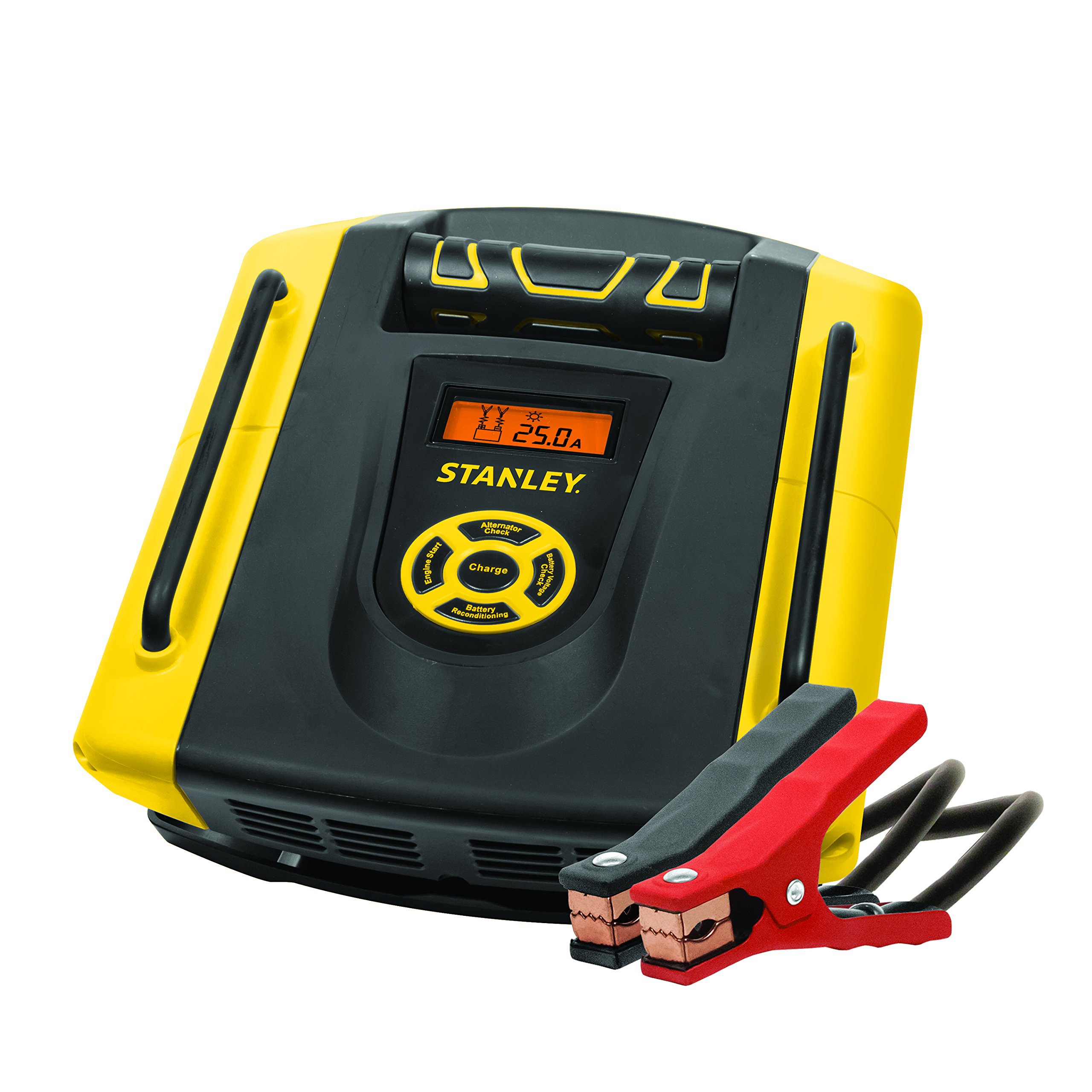 STANLEY BC2509 25 Amp Automatic Battery Charger for Car, Truck, SUV - Fast Charging & Maintenance Mode for 12V Lead-Acid Batteries - Perfect for Home Garage, Road Trips & Emergency Power Supply
