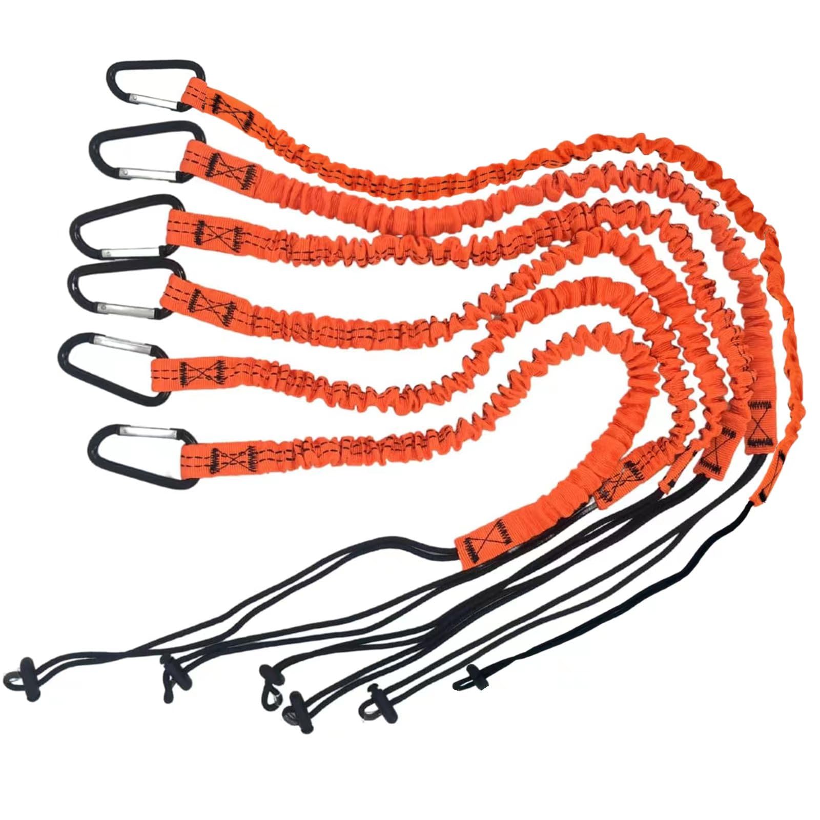 Qiureva 6-Pack Retractable Safety Tool Lanyard with Buckle - Fall Protection Lanyards for Construction, Carpentry, Roofing & Scaffold Tools | Secure Hand Tools for Working at Heights