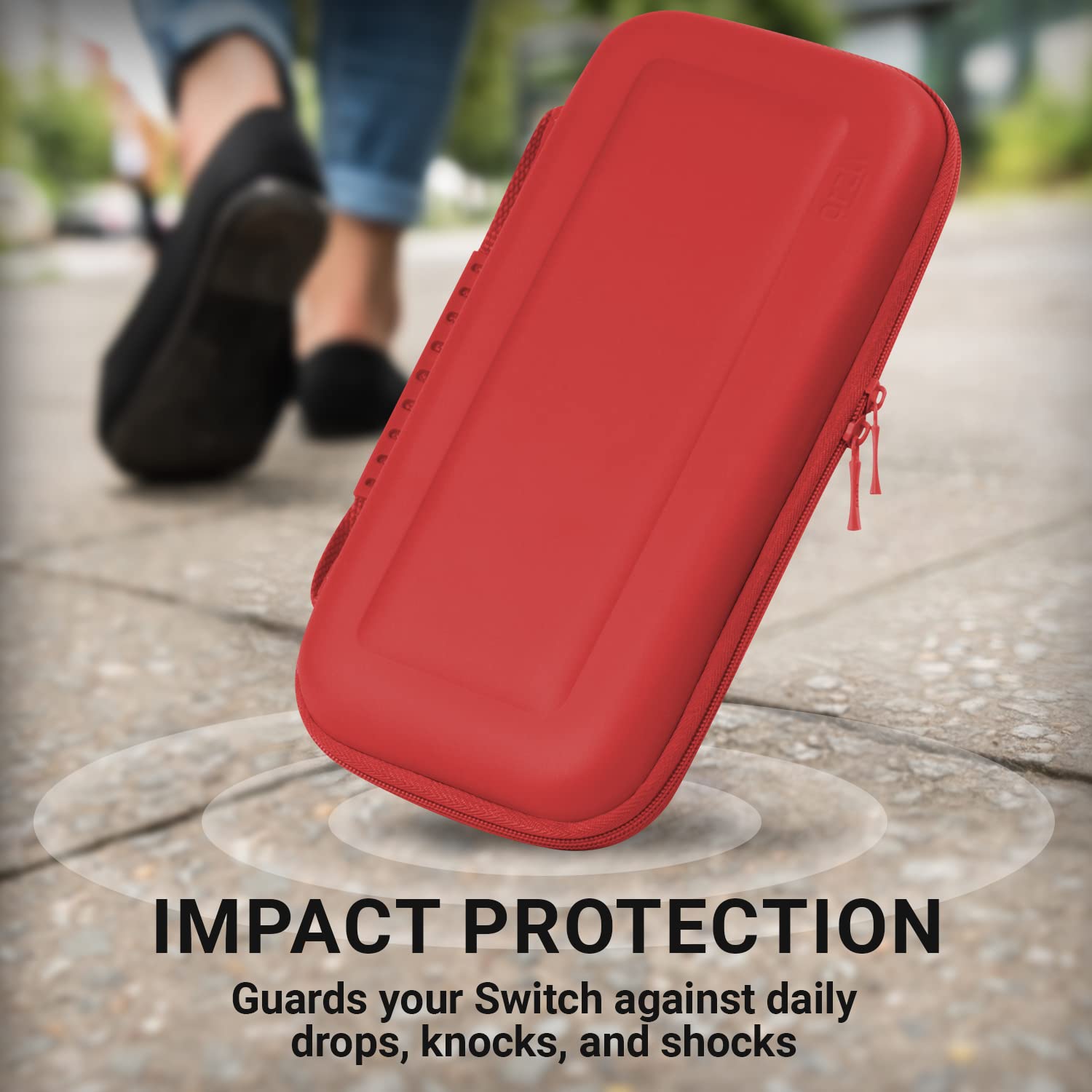 Orzly Protective Hard Travel Carry Case for Nintendo Switch & Switch OLED - Portable Shell Pouch with Storage Pockets for Games & Accessories | Perfect for Travel, Commuting & Home Storage