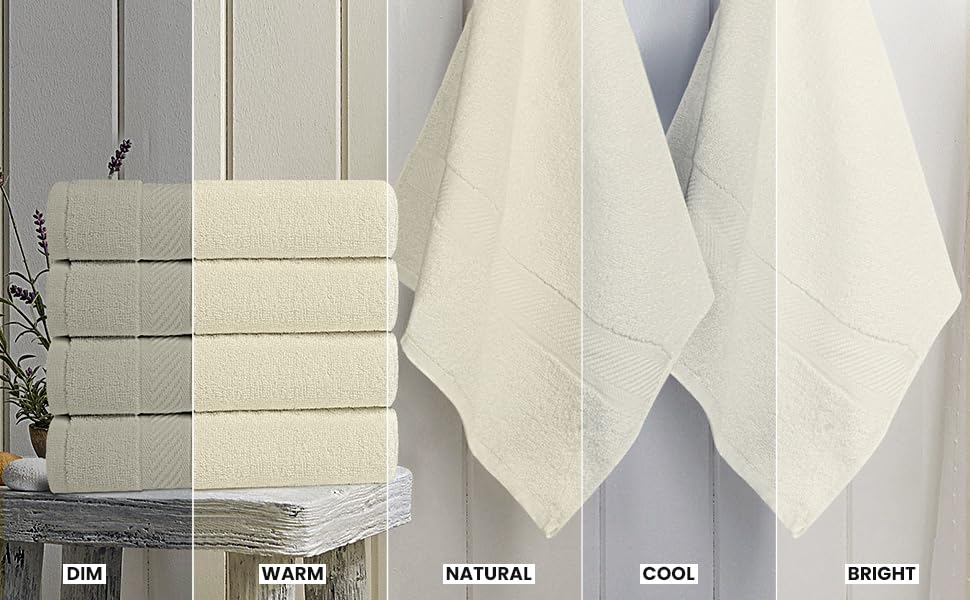 Utopia Towels 6-Pack Premium Small Bath Towels Set - 24x48 Inches, 500 GSM 100% Ring Spun Cotton - Ultra Soft, Lightweight & Highly Absorbent Quick-Drying Towels for Hotel, Spa, Bathroom & Gym - Ivory (Perfect for Travel, Guest Bathrooms & Luxury Home Use)
