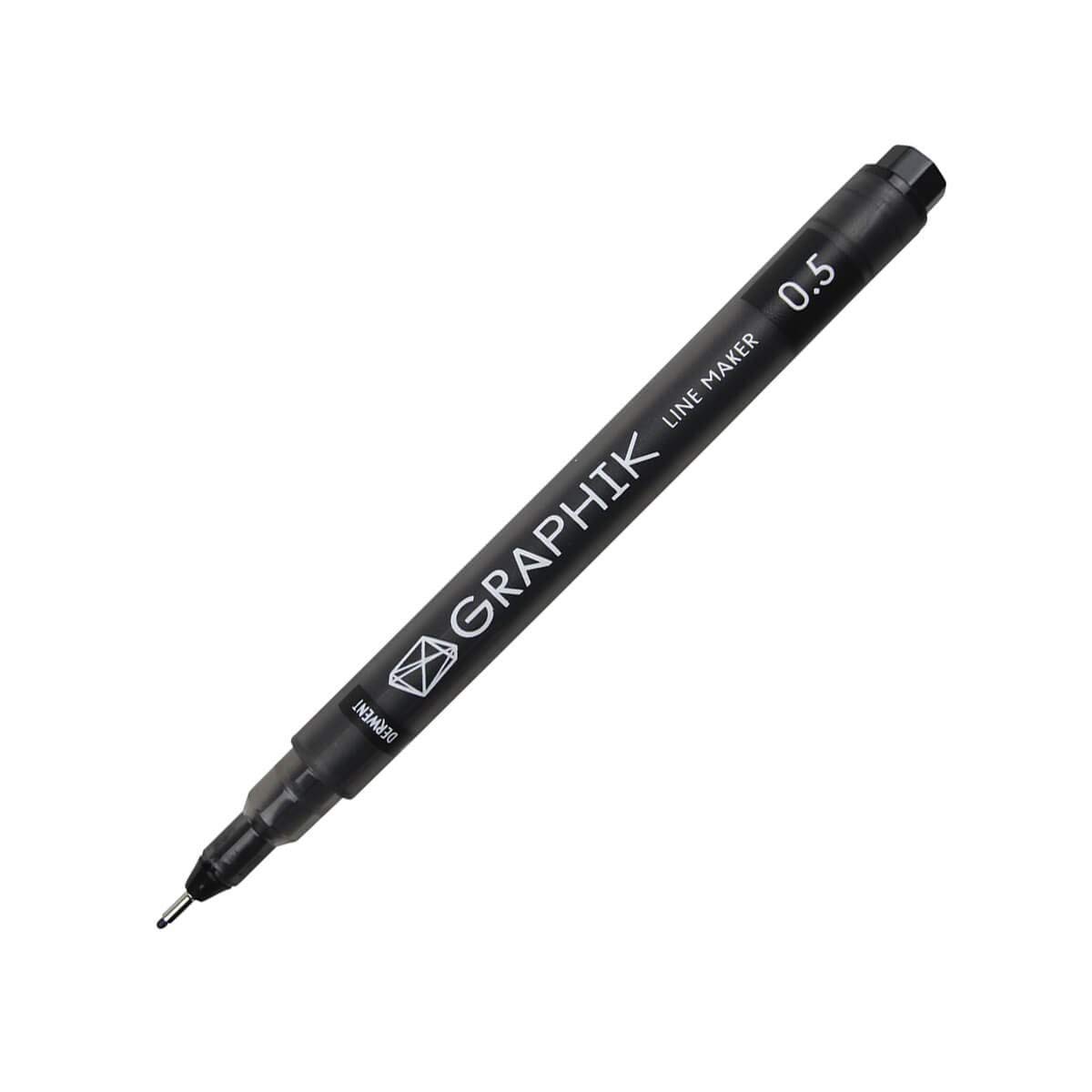 Graphik Line Maker Black 0.5mm - Professional Fine Tip Drawing Pen for Sketching, Drafting & Technical Art - Perfect for Artists, Architects & Designers