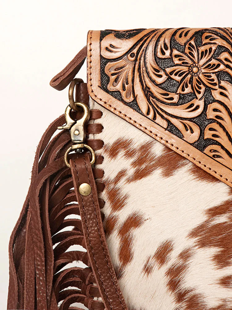 American Darling Genuine Leather Fringe Crossbody Purse - Stylish Boho Handbag for Women, Perfect for Casual Outings & Music Festivals