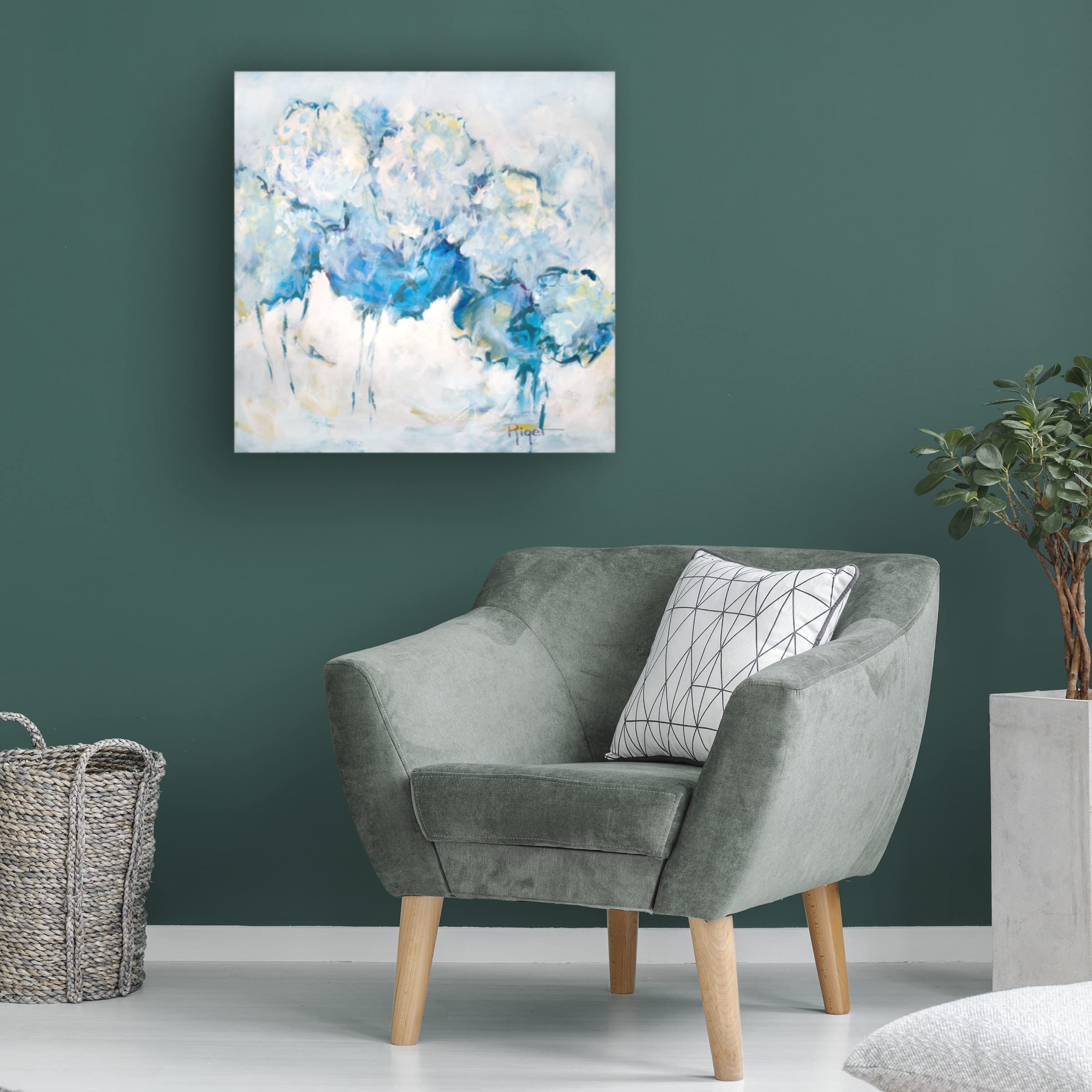 Trademark Fine Art 'Hydrangeas on My Mind IV' Canvas Wall Art by Sue Riger - Floral Painting for Living Room, Bedroom & Office Decor