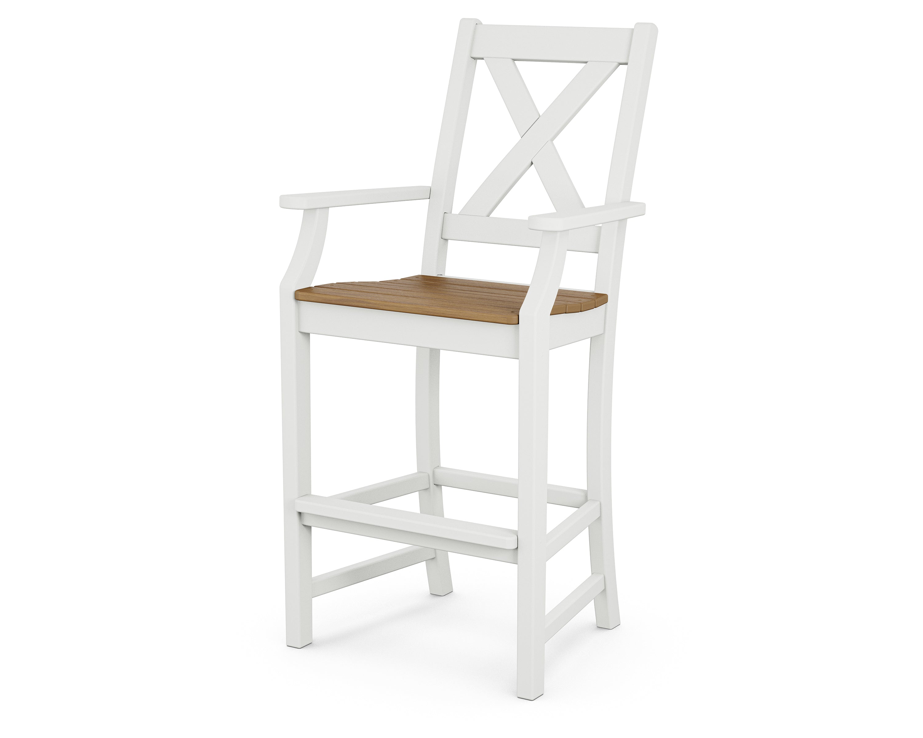 POLYWOOD Braxton Bar Arm Chair - Weather-Resistant Outdoor Dining Chair for Patio, Deck, or Poolside - Durable & Comfortable Seating Solution