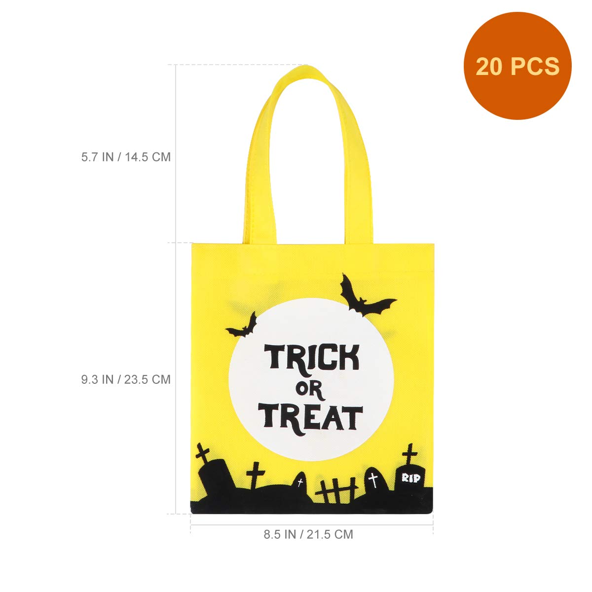 BESTonZON 20-Pack Halloween Tote Bags with Handles - Trick or Treat Bags for Kids, Halloween Party Favor Bags, Candy & Goodie Baskets for Halloween Celebrations, School Events & Neighborhood Trick-or-Treating