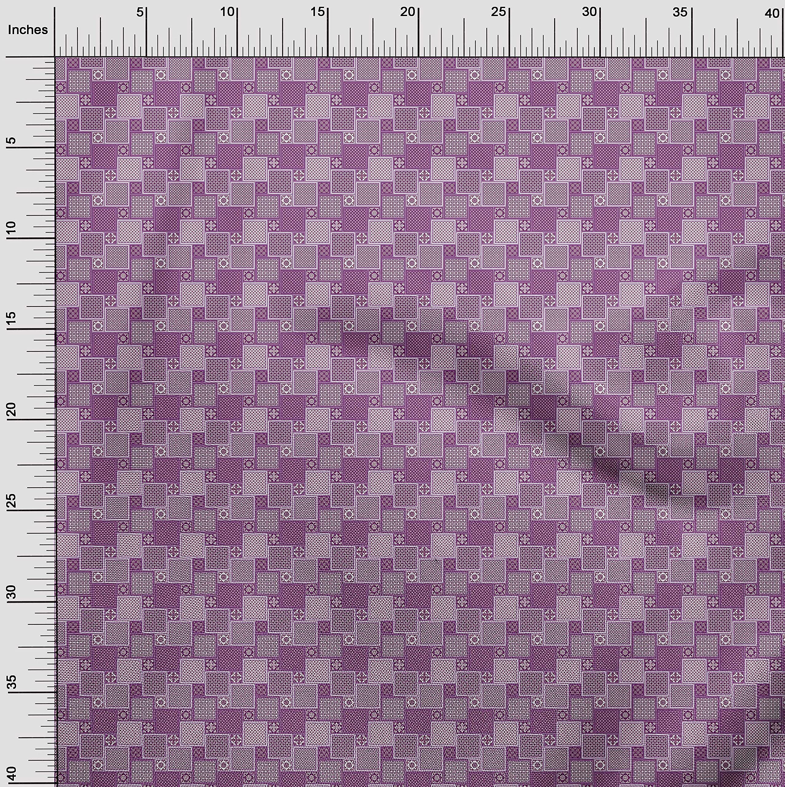 Velvet Purple Floral Print Fabric by The Yard - 58 Inch Wide DIY Sewing Material for Clothing, Dresses & Home Decor | Soft & Durable Fabric for Crafts, Quilting & Upholstery