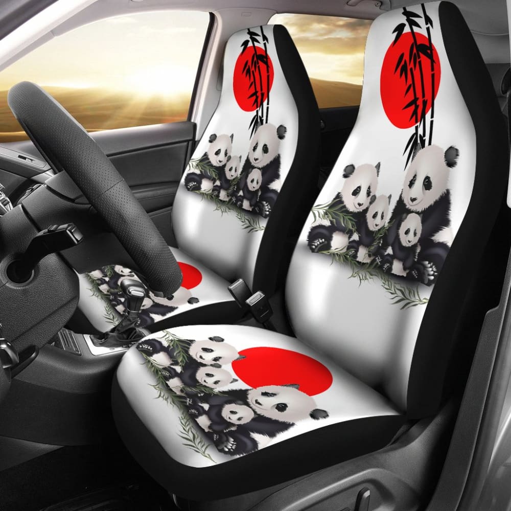 Premium Panda Family Car Seat Covers - Soft & Durable Universal Fit for SUVs, Sedans & Trucks - Cute Animal Print Interior Accessories for Kids & Pets Protection - Perfect for Road Trips, Daily Commute & Family Outings