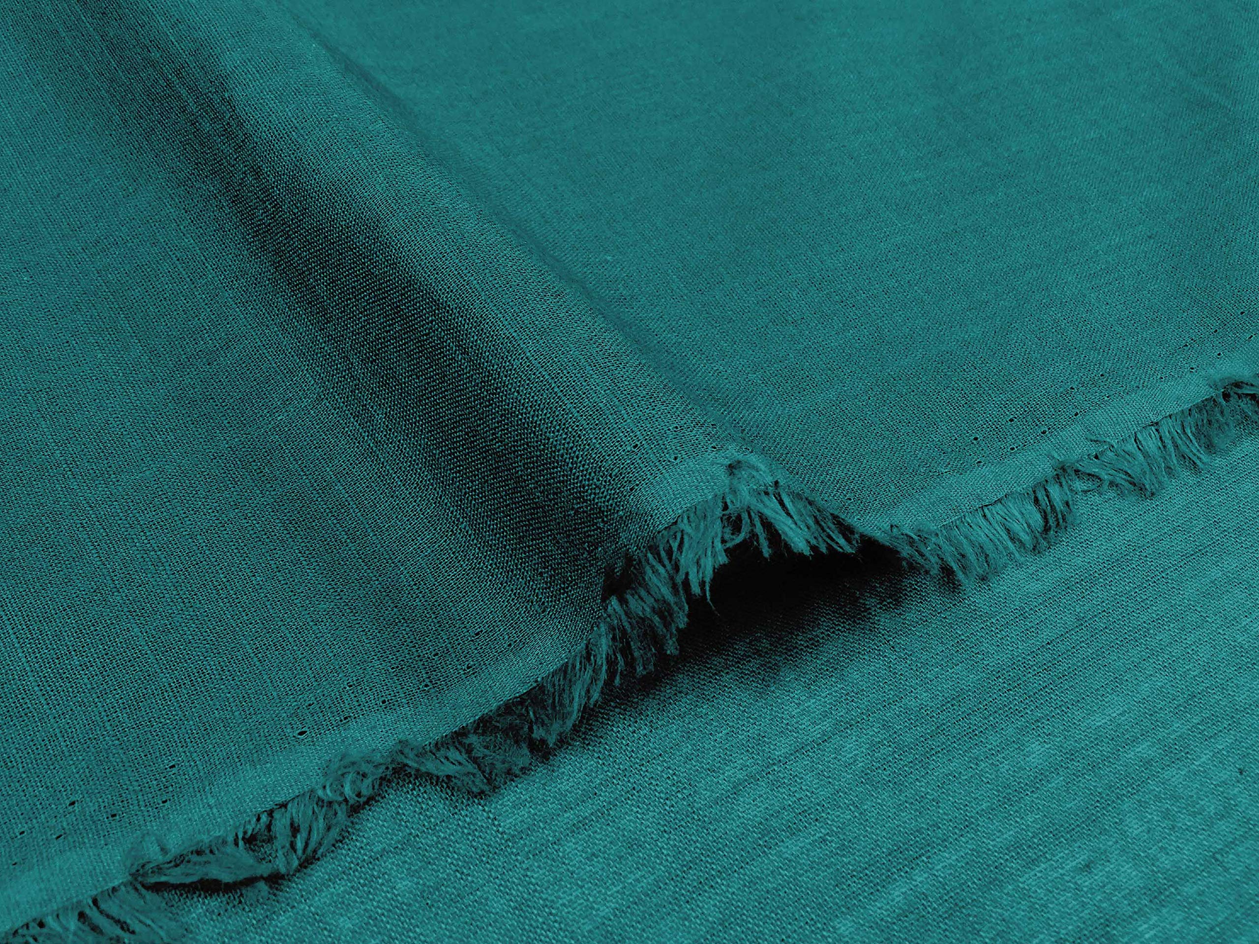 Soimoi Rayon Slub Teal Green Fabric by The Yard - 40
